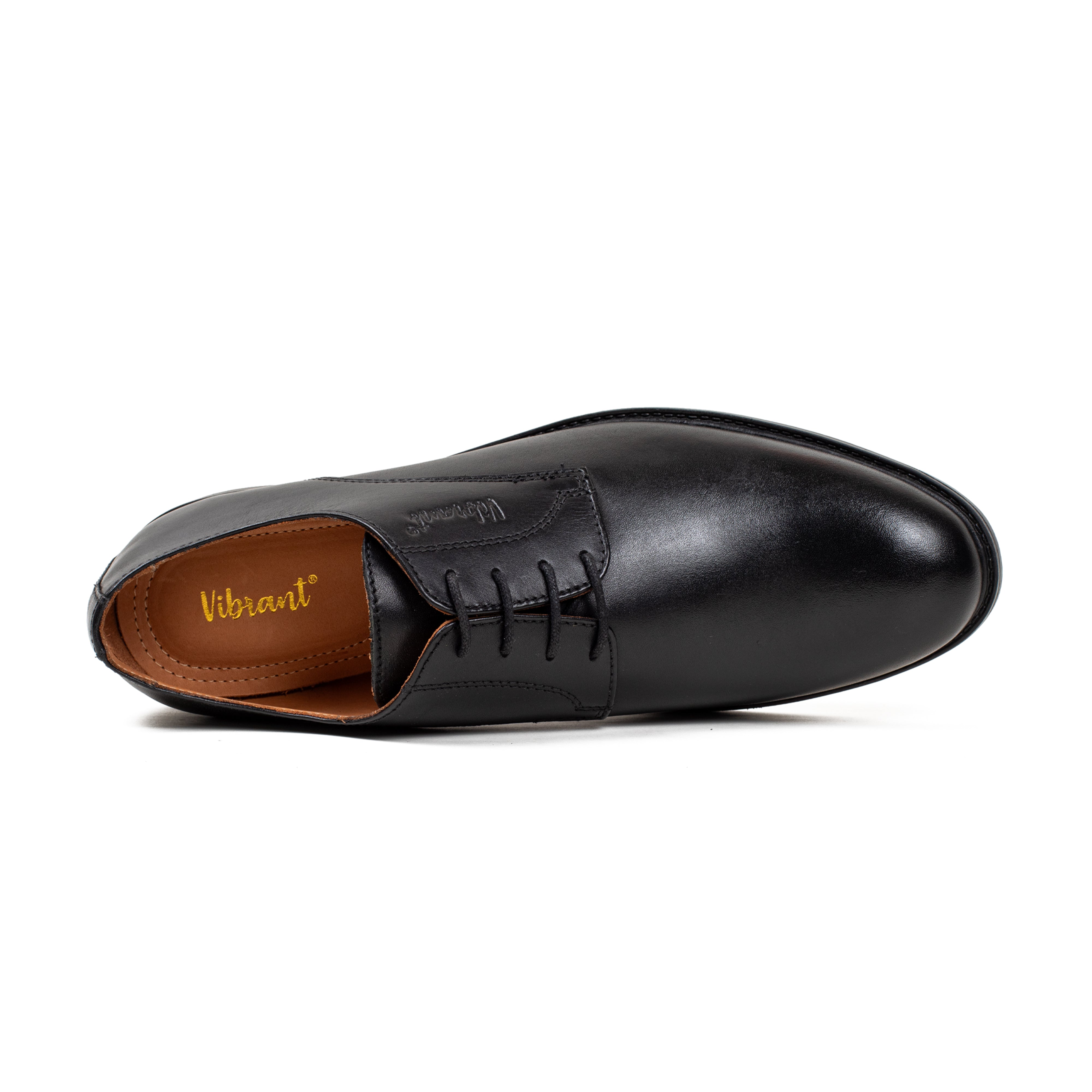 Men's Classic Black Leather Formal Shoes - Vibrant® Premium Derby - Vibrantbd.com