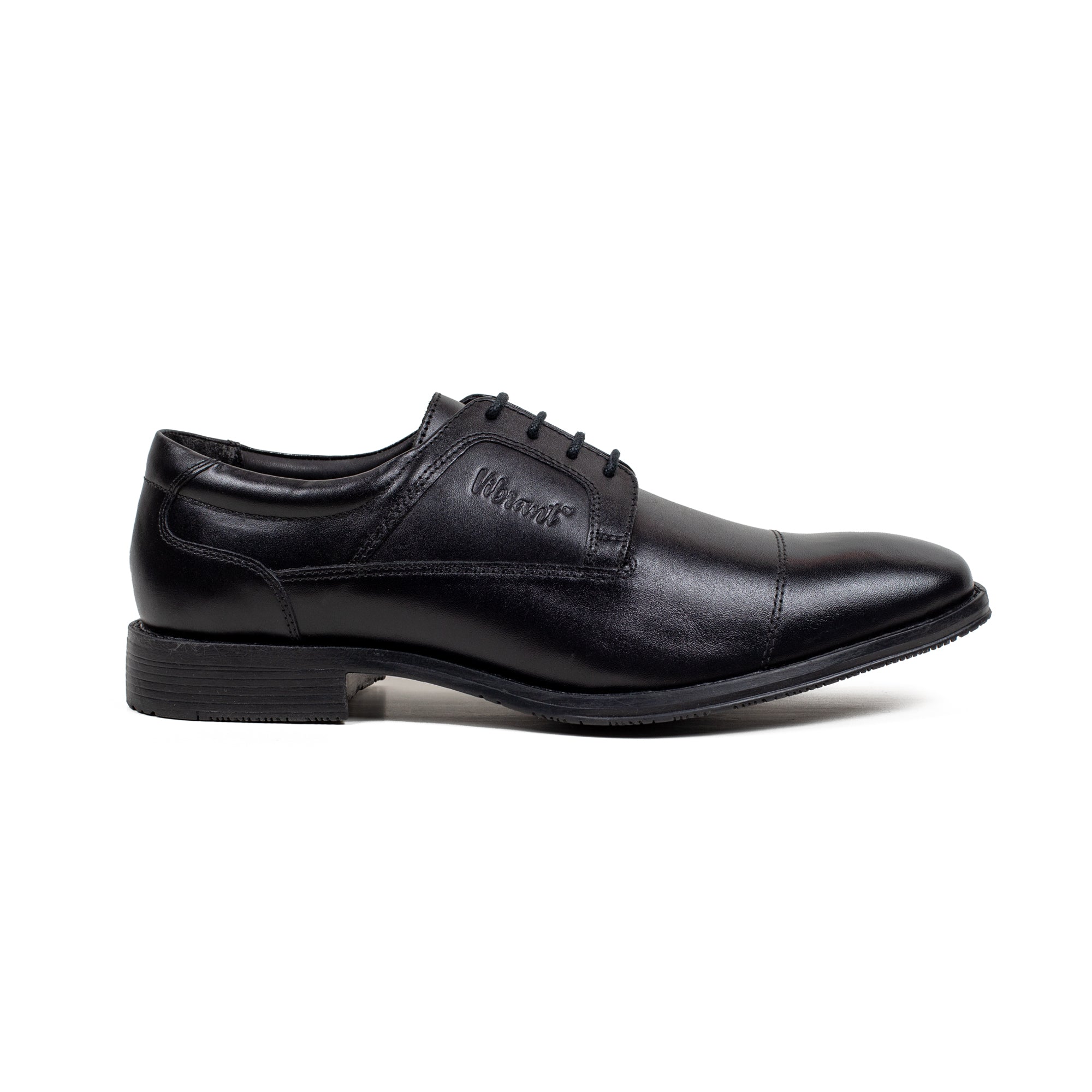 Men's Premium Black Leather Formal Oxford Shoes | Vibrant® Classic Cap-Toe Design - Vibrantbd.com