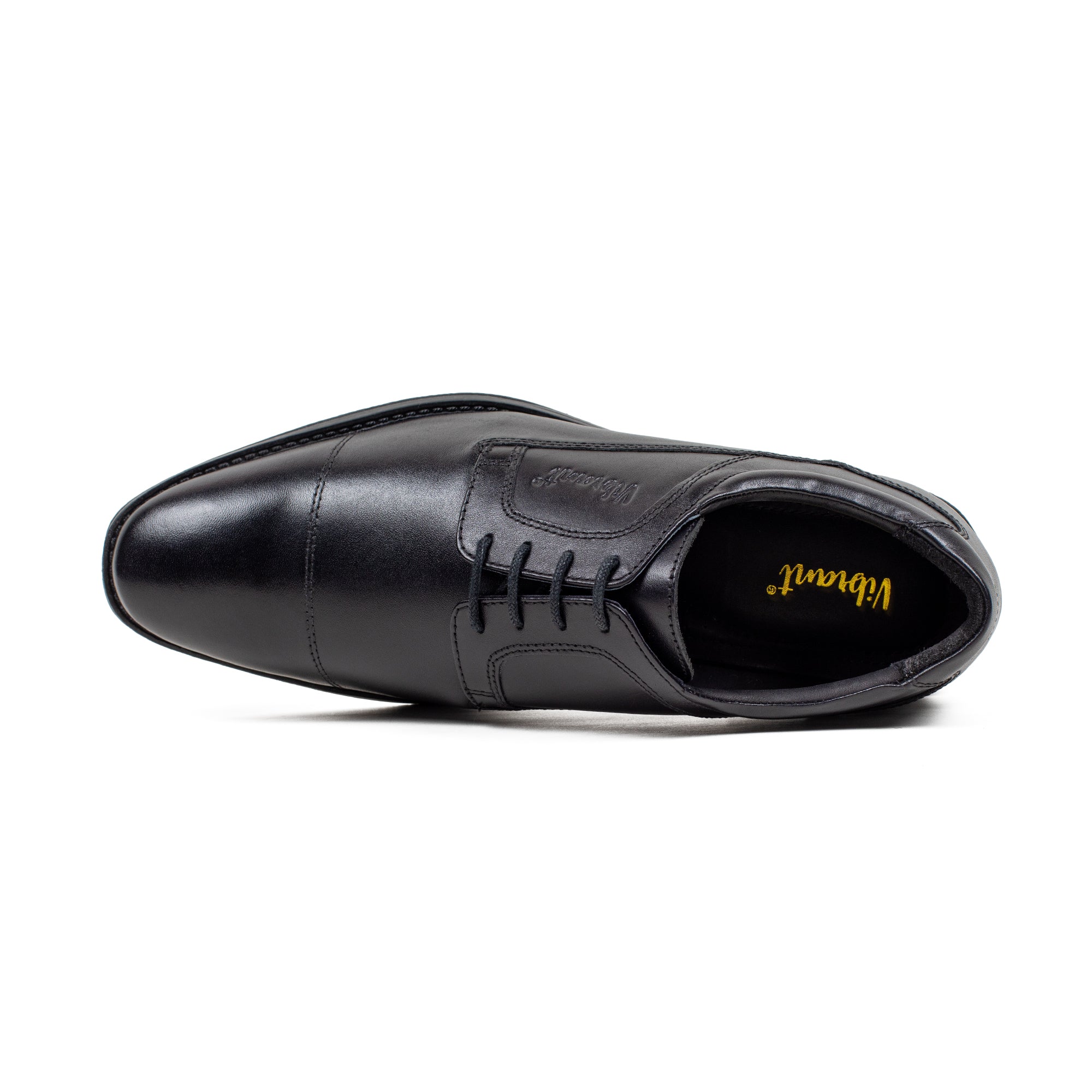Men's Premium Black Leather Formal Oxford Shoes | Vibrant® Classic Cap-Toe Design - Vibrantbd.com