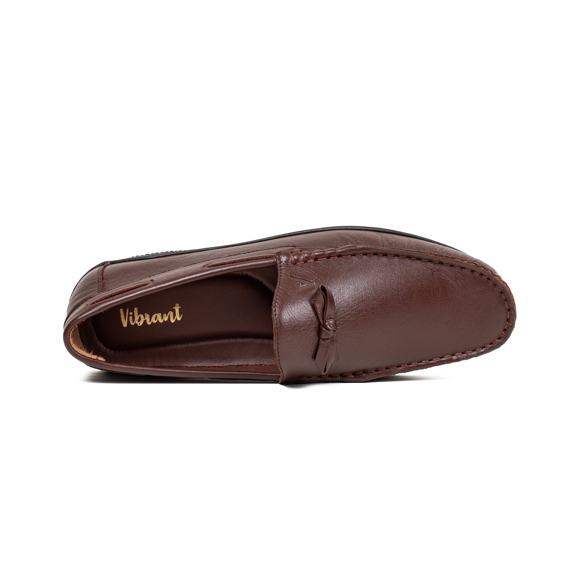 Men's Brown Leather Moccasin Shoes | Vibrant® Cushioned Comfort with TPR Outsole - Vibrantbd.com