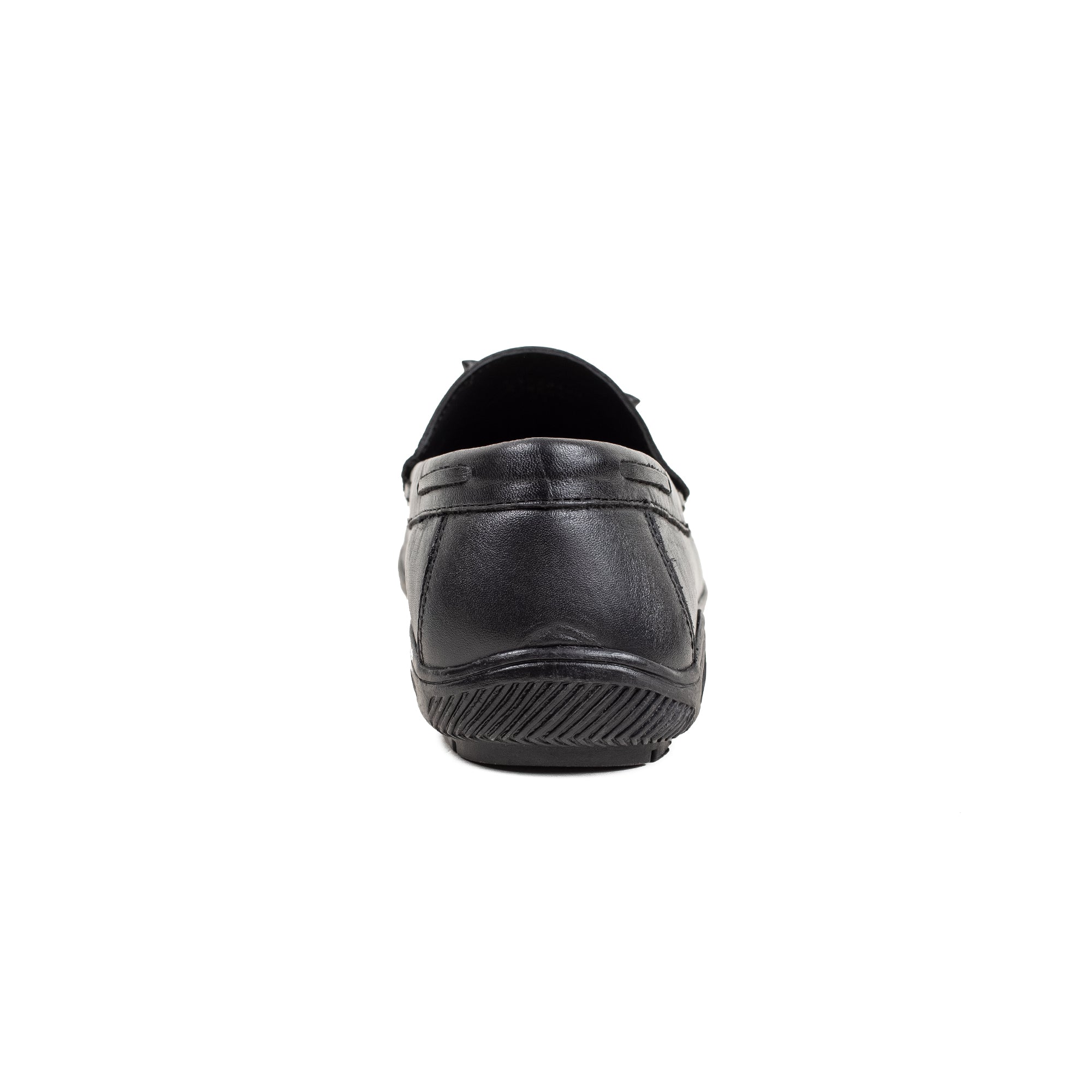 Men's Black Leather Moccasin Shoes | Vibrant® Cushioned Comfort with TPR Outsole