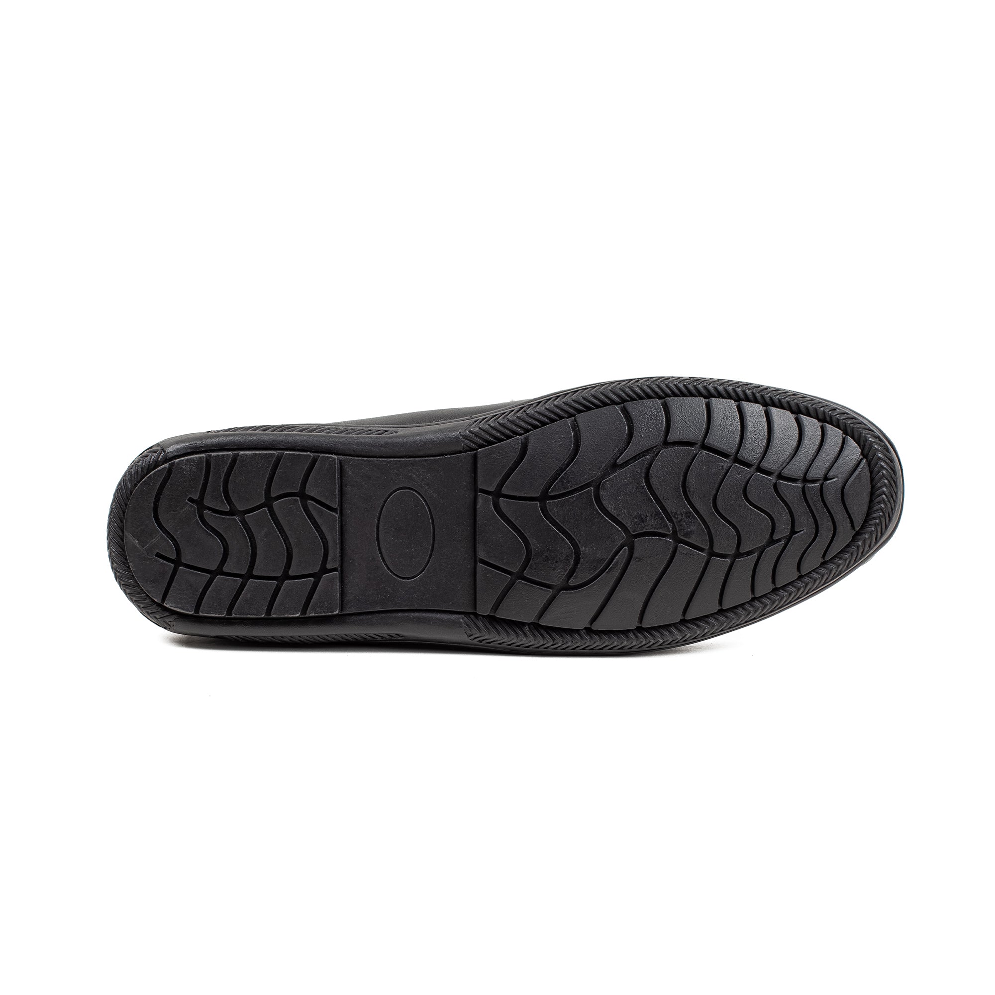 Men's Black Leather Moccasin Shoes | Vibrant® Cushioned Comfort with TPR Outsole