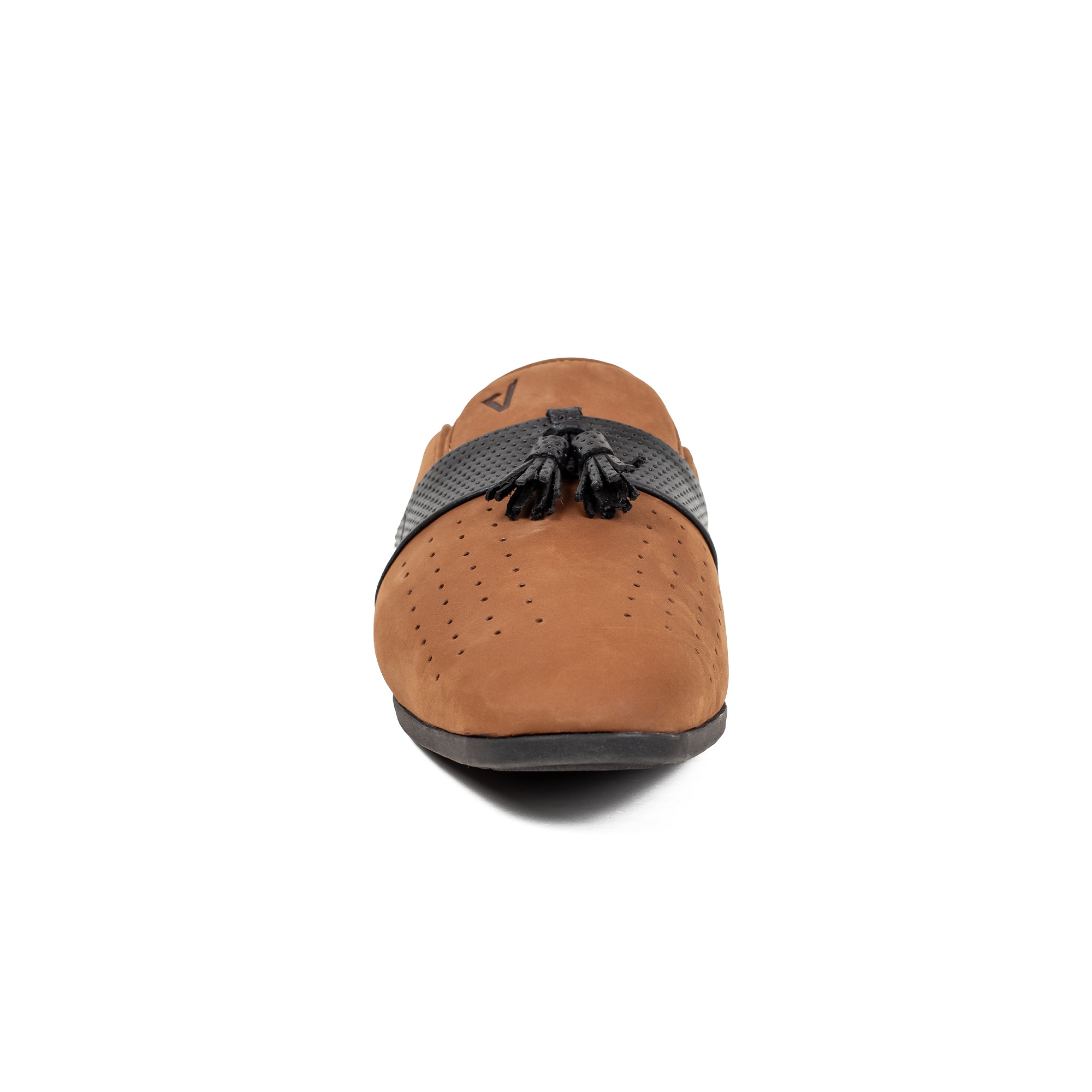 Men's Brown Nubuck Leather Slip-On Half Shoes | Vibrant® Stylish Comfort with TPR Outsole