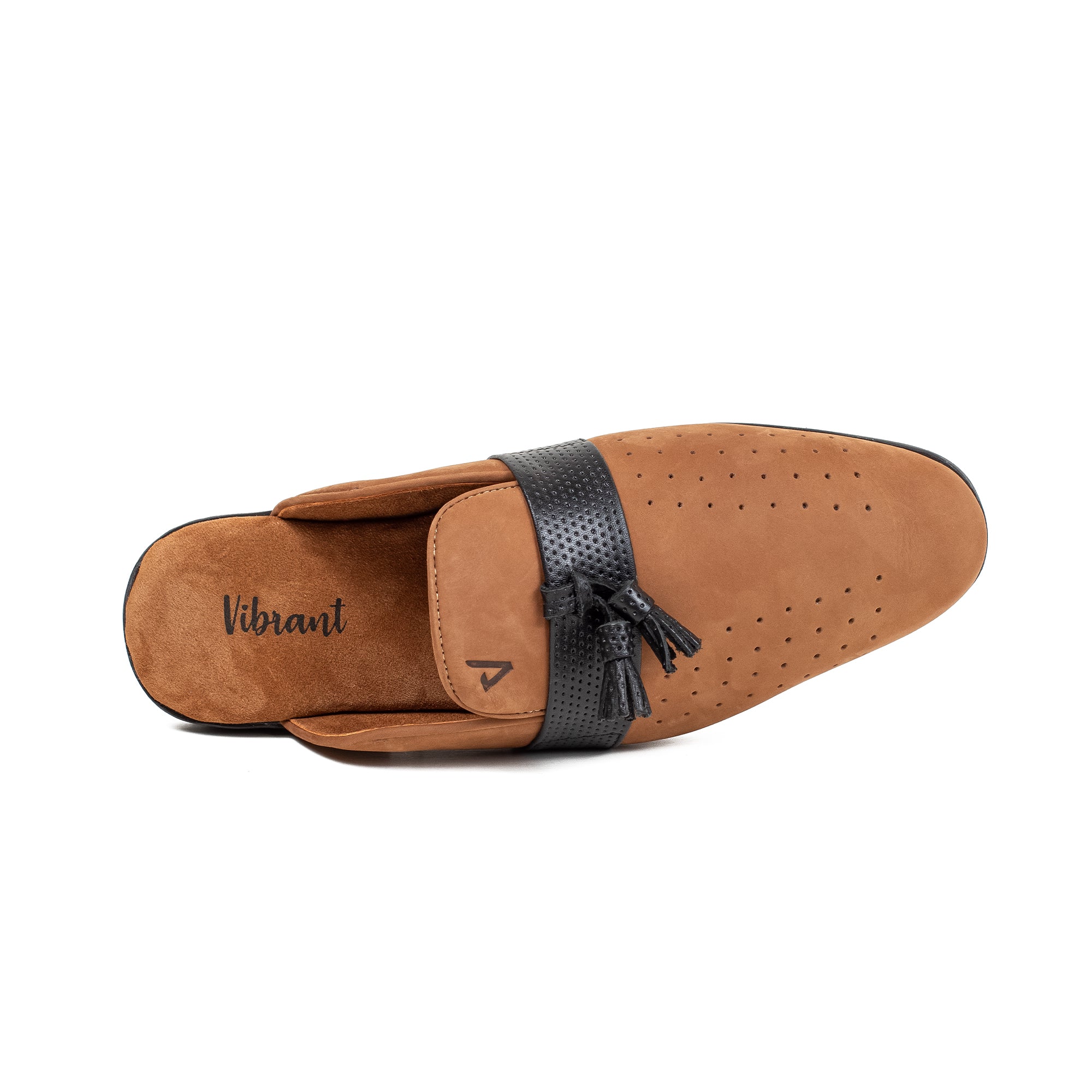 Men's Brown Nubuck Leather Slip-On Half Shoes | Vibrant® Stylish Comfort with TPR Outsole - Vibrantbd.com