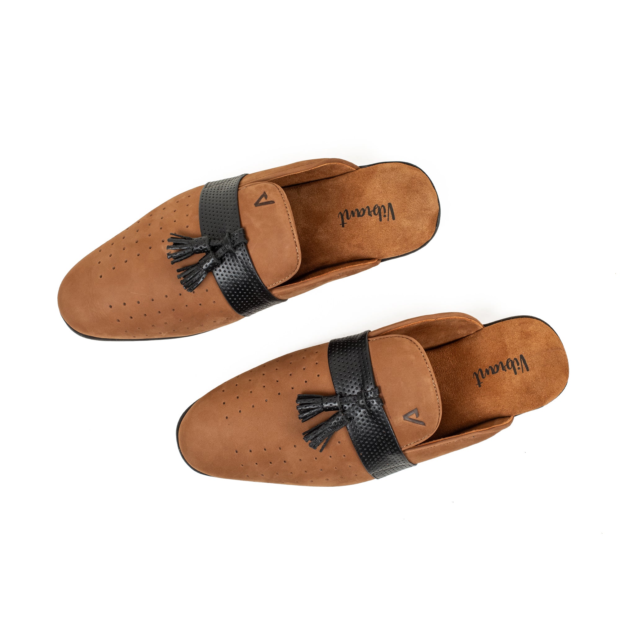 Men's Brown Nubuck Leather Slip-On Half Shoes | Vibrant® Stylish Comfort with TPR Outsole