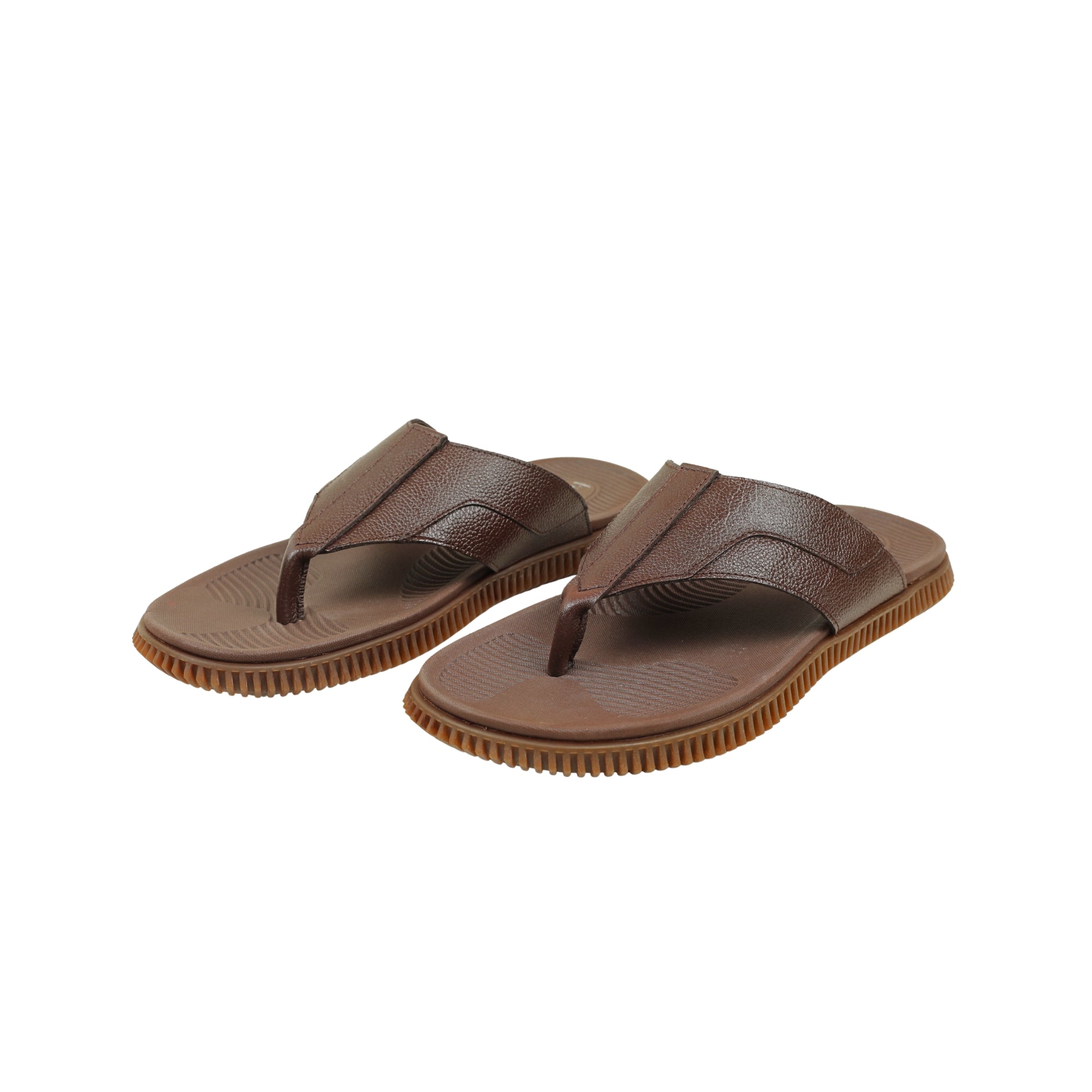 Vibrant Men's Brown Leather Toe-Post Sandal – Stylish & Comfortable Casual Wear - Vibrantbd.com