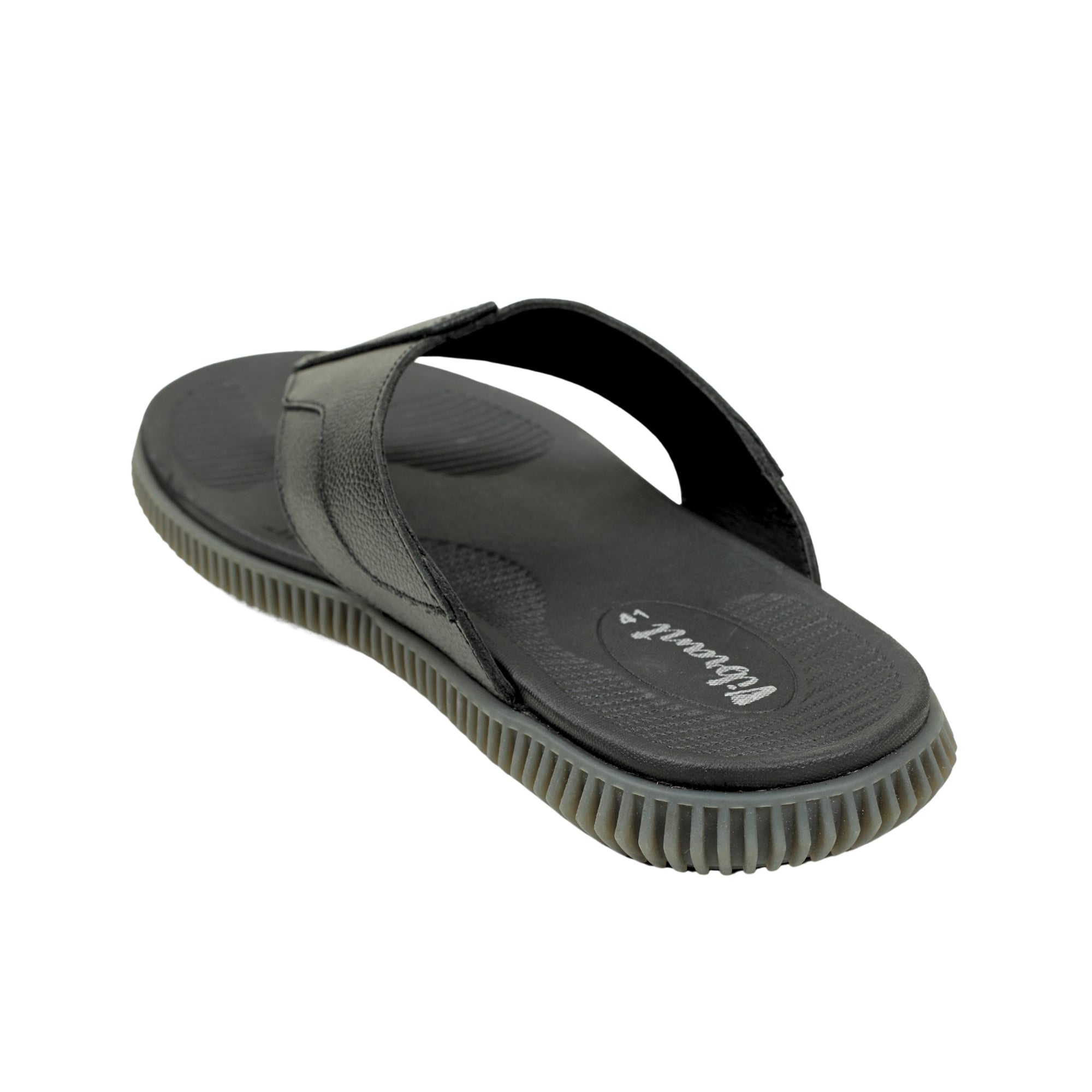 Vibrant Men's Black Leather Toe-Post Sandal – Stylish & Comfortable Casual Wear - Vibrantbd.com