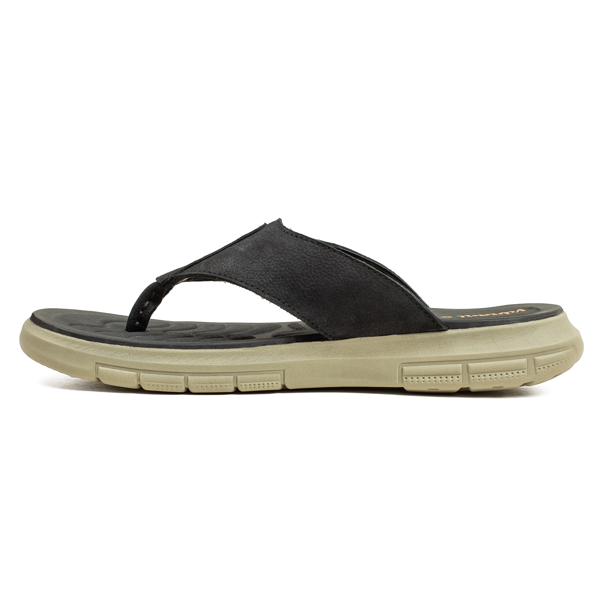 Vibrant Men's  Nubuck Leather Toe-Post Sandal – Lightweight Phylon Sole & Cushioned Insole for Maximum Comfort & Style