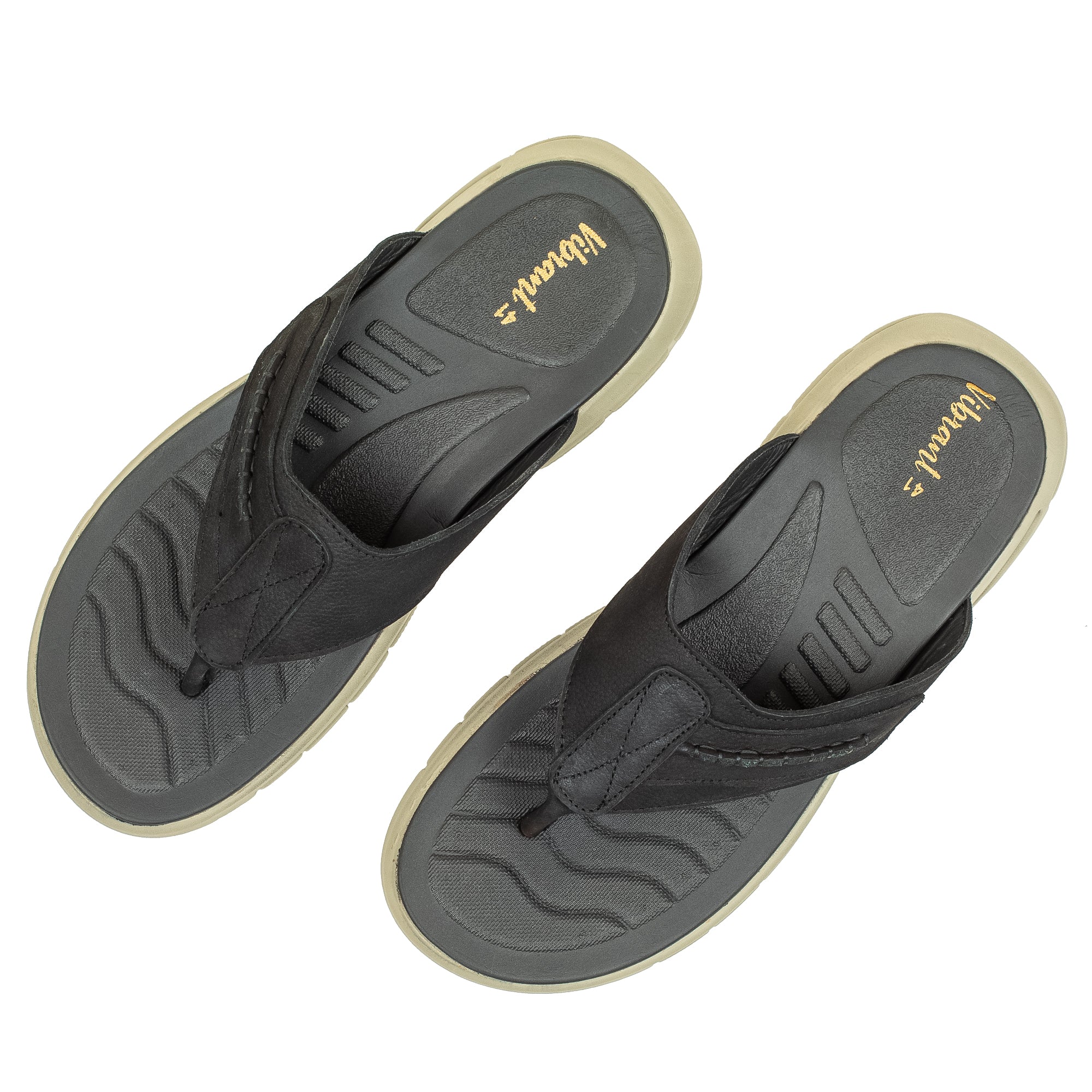 Vibrant Men's  Nubuck Leather Toe-Post Sandal – Lightweight Phylon Sole & Cushioned Insole for Maximum Comfort & Style