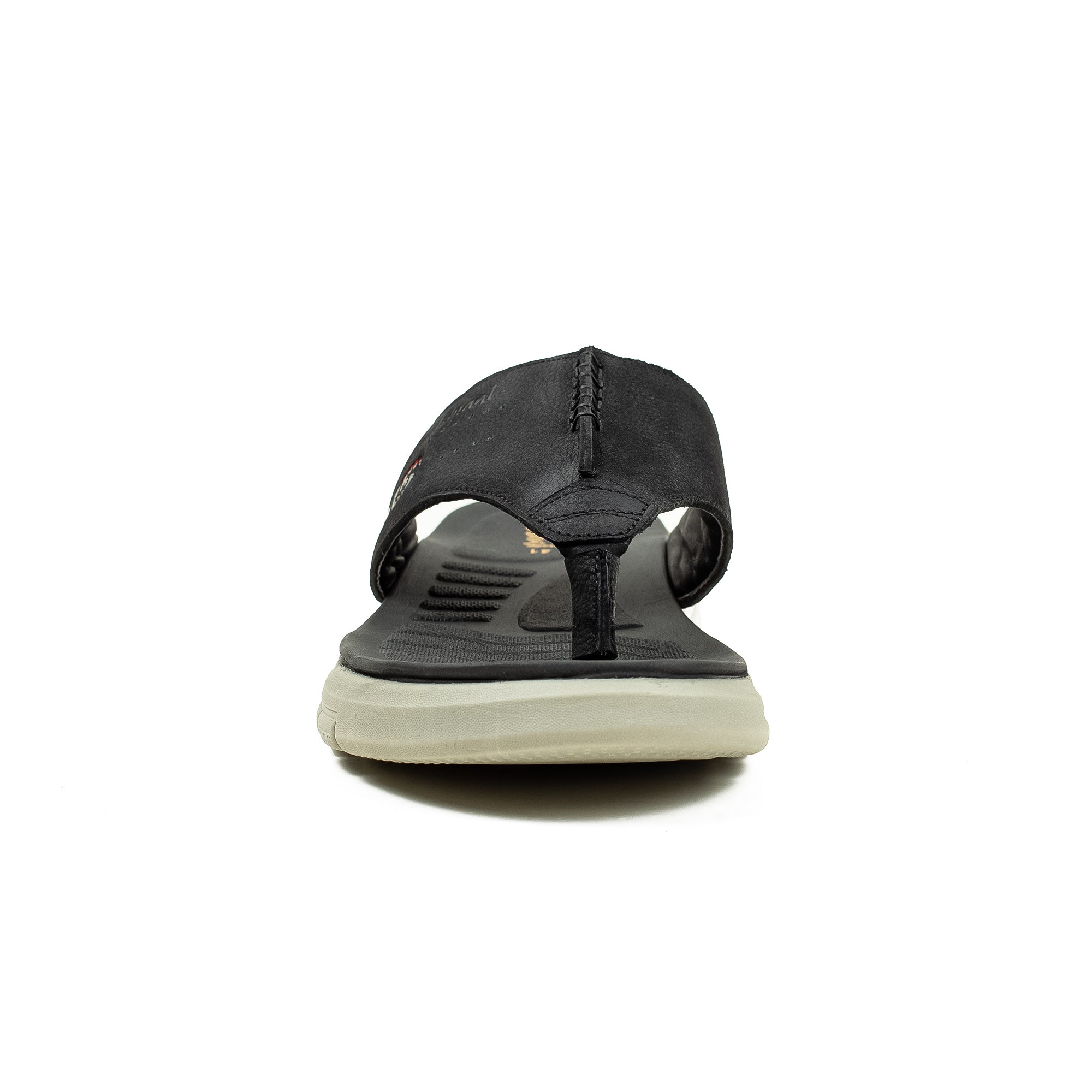 Men's Black Nubuck Leather Toe-Post Sandals | Vibrant® Summer Sandals with Phylon Outsole and Cushioned Insole - Vibrantbd.com