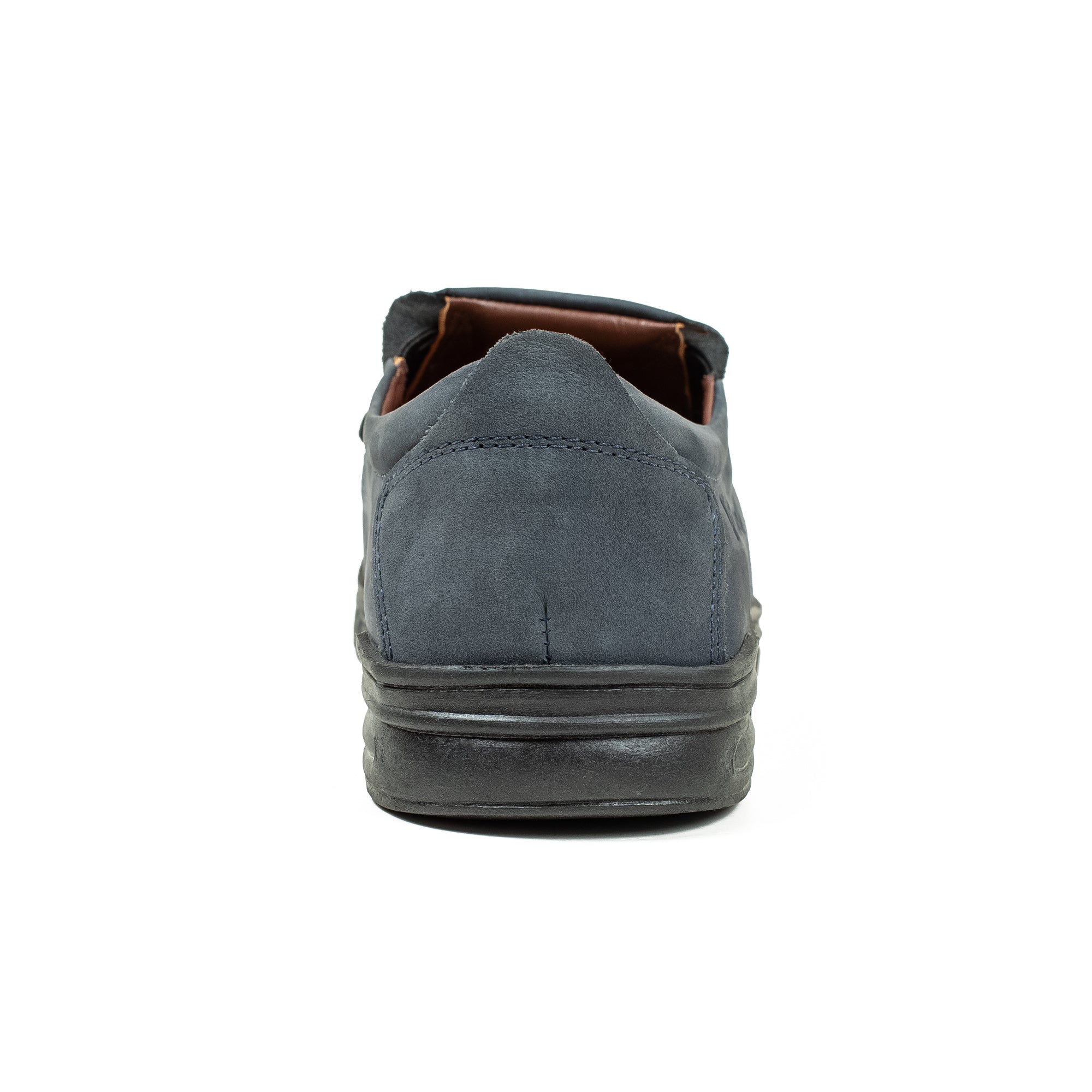 Men's Navy Nubuck Leather Slip-On Shoes | Vibrant® Comfort with TPR Outsole and Cushioned Insole - Vibrantbd.com