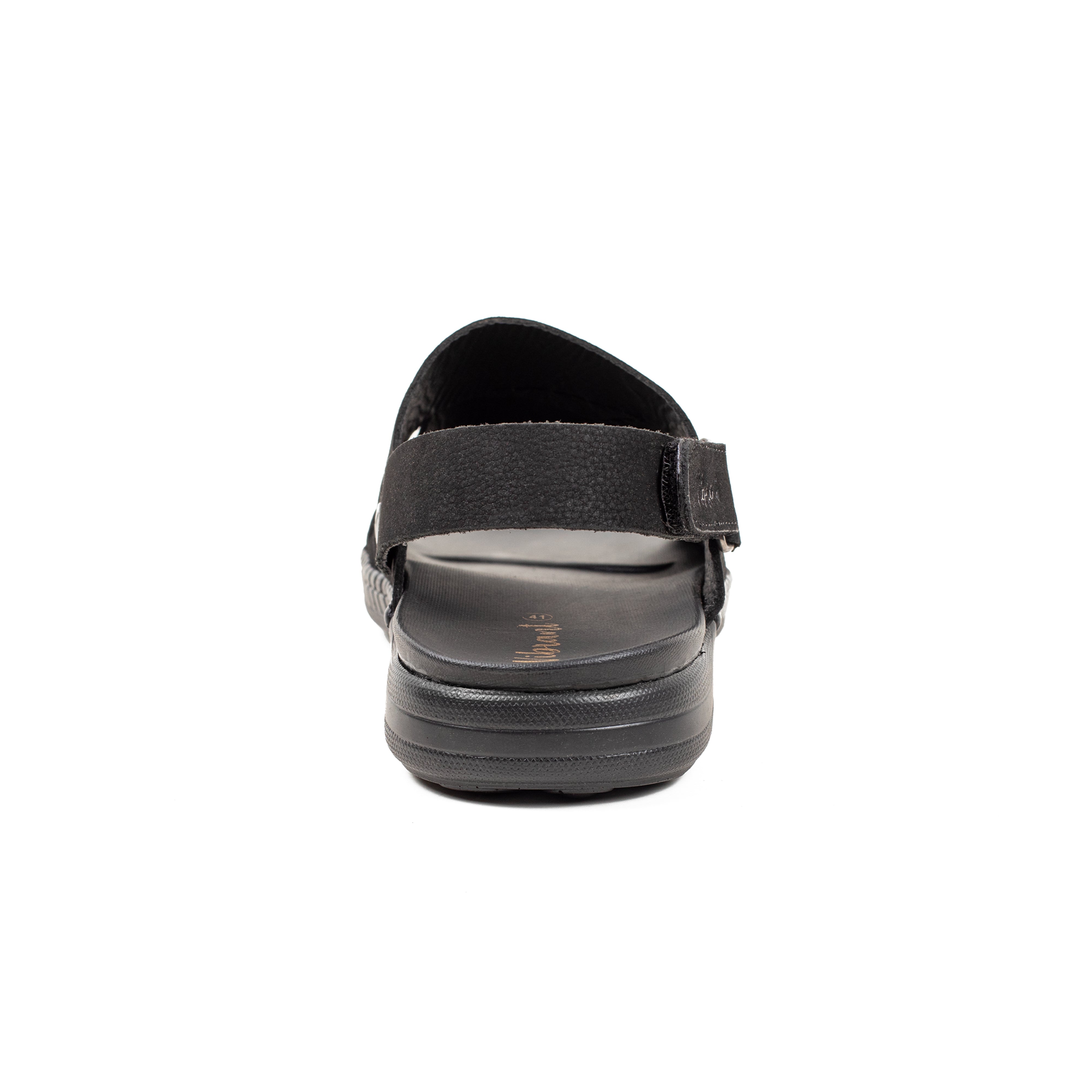 Men's Premium Black Nubac Leather Sandals | Vibrant® Adjustable Casual Slip-On with Comfort Sole - Vibrantbd.com