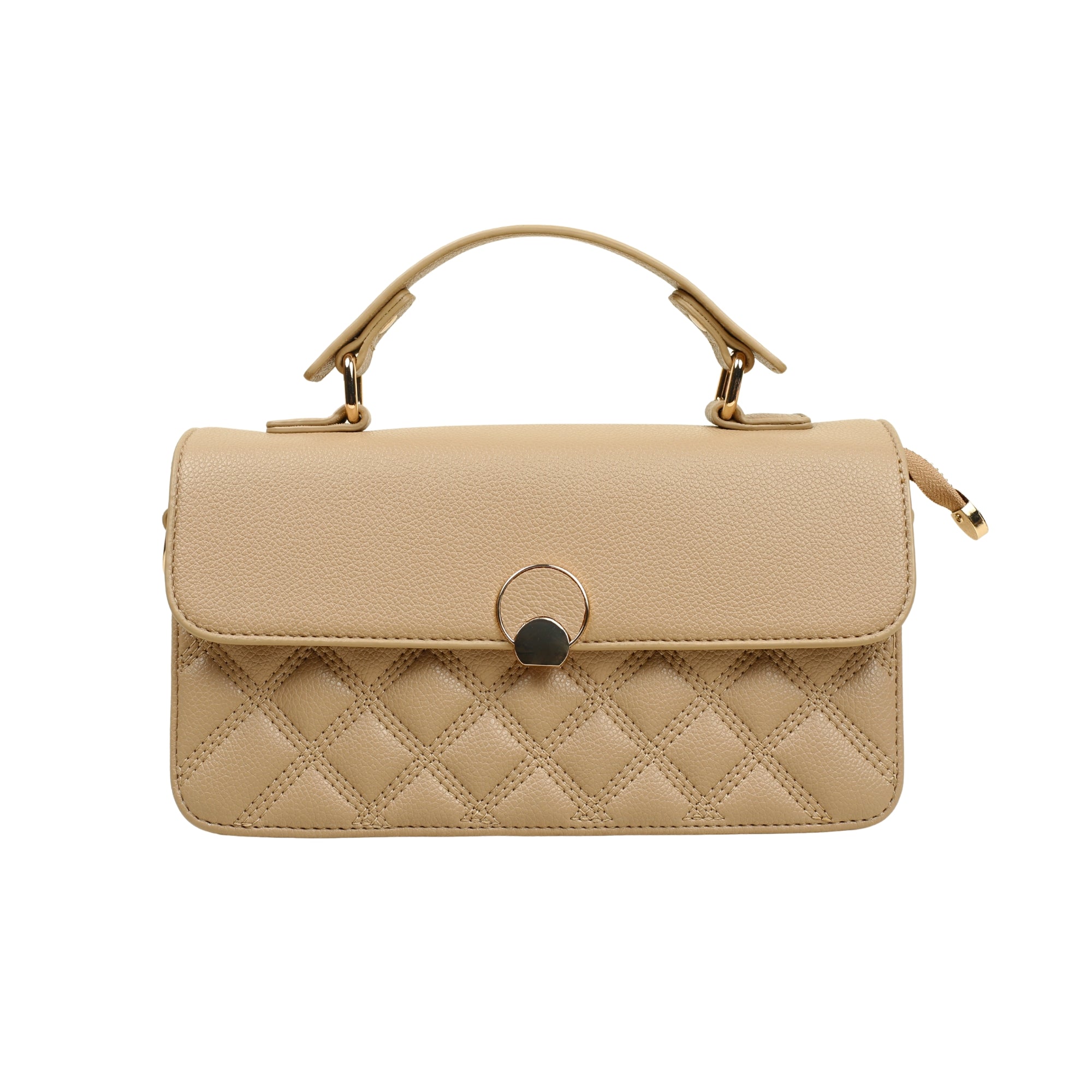 VIBRANT BEIGE QUILTED SATCHEL BAG - Vibrantbd.com