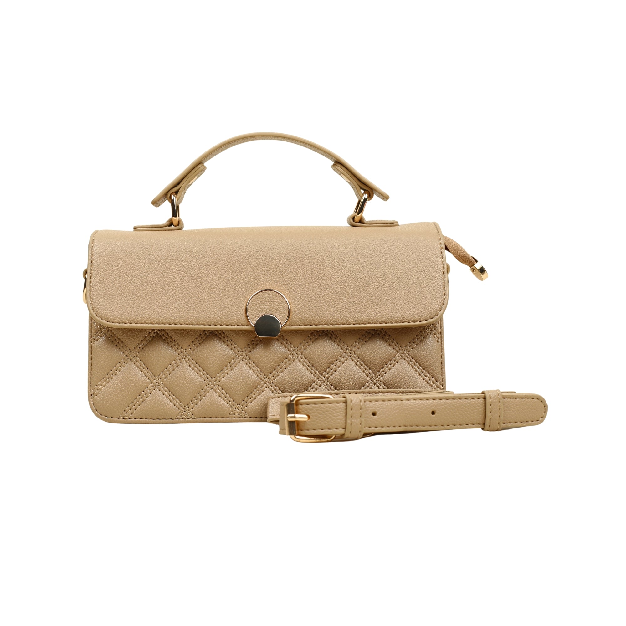 VIBRANT BEIGE QUILTED SATCHEL BAG - Vibrantbd.com