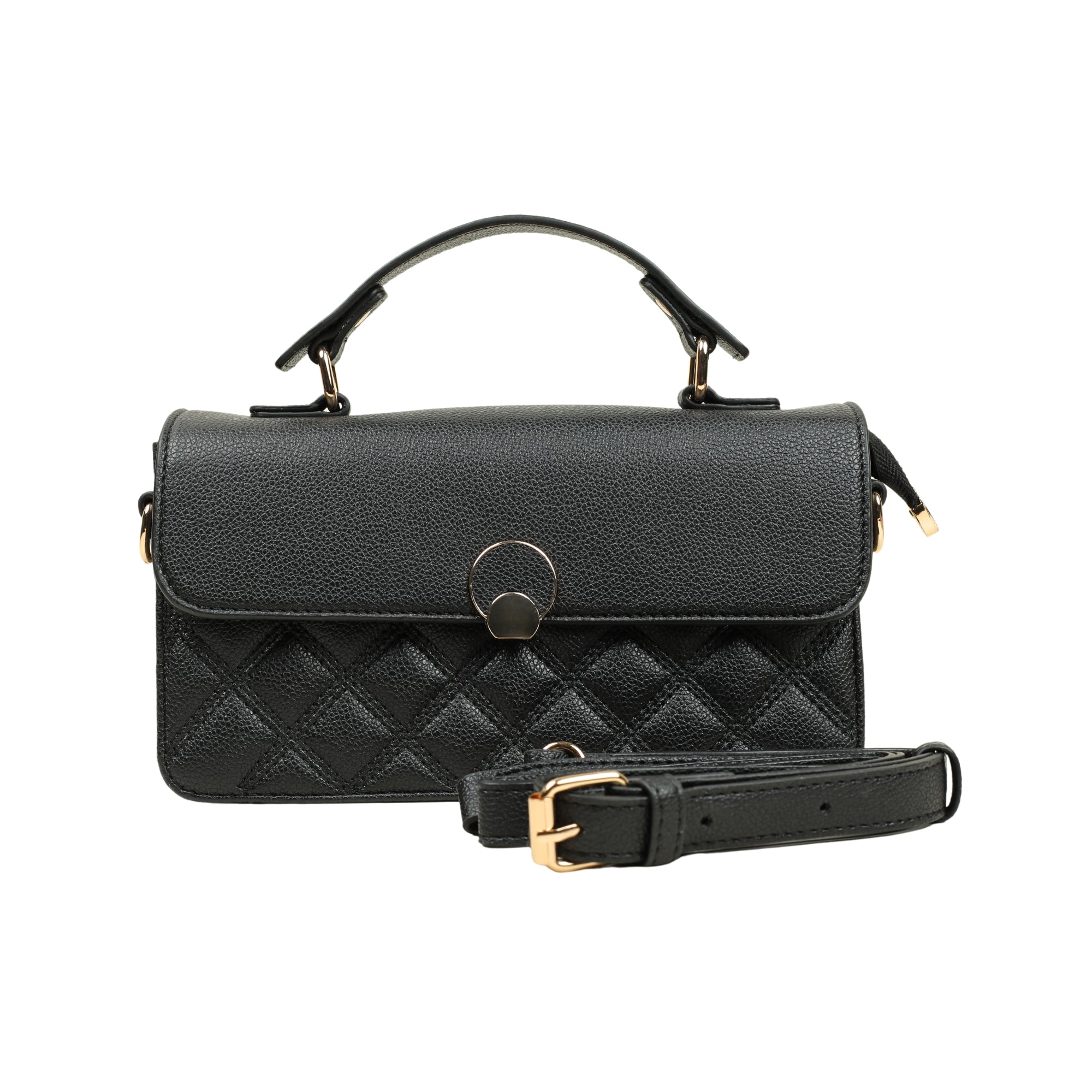 VIBRANT BLACK QUILTED SATCHEL BAG - Vibrantbd.com