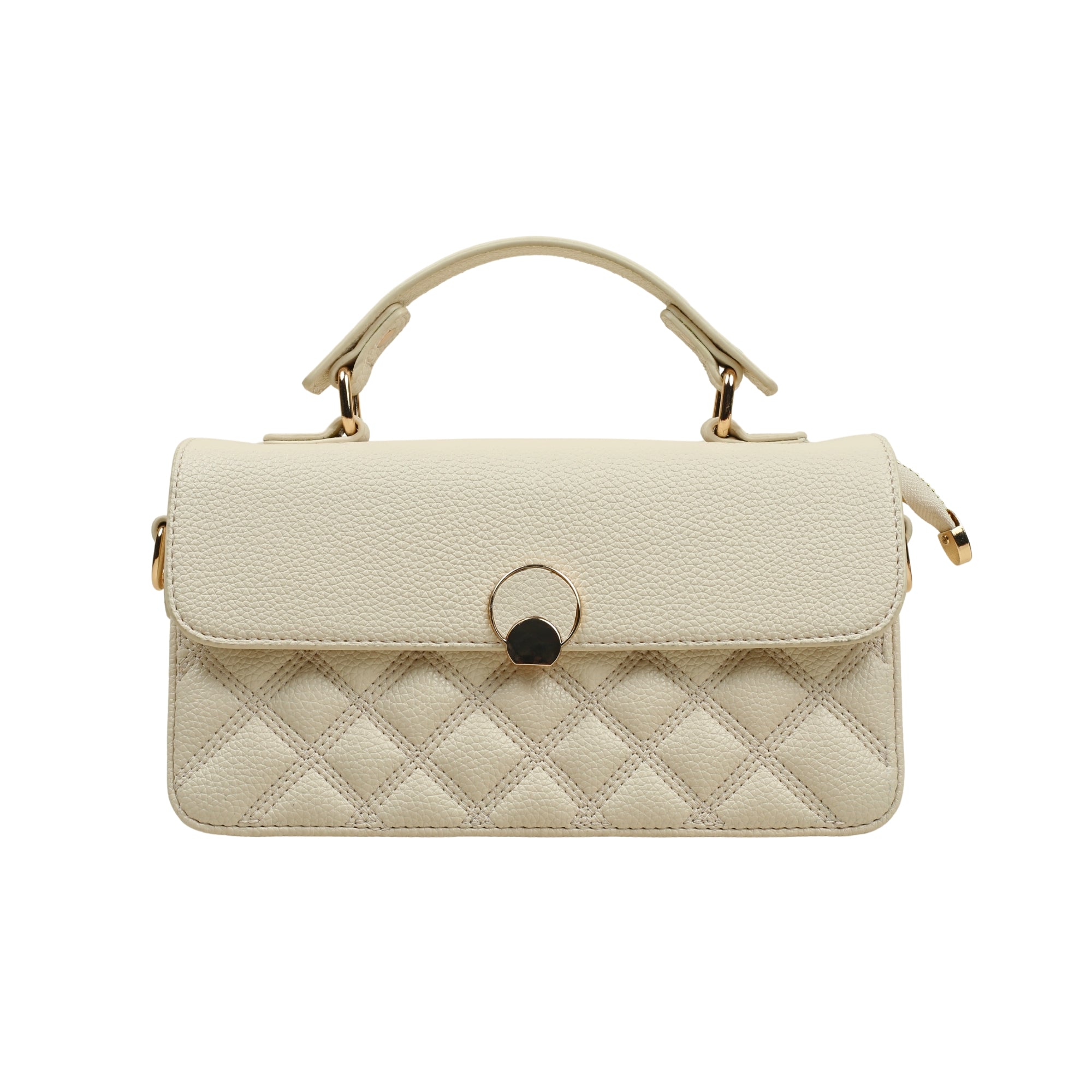 VIBRANT WHITE QUILTED SATCHEL BAG - Vibrantbd.com