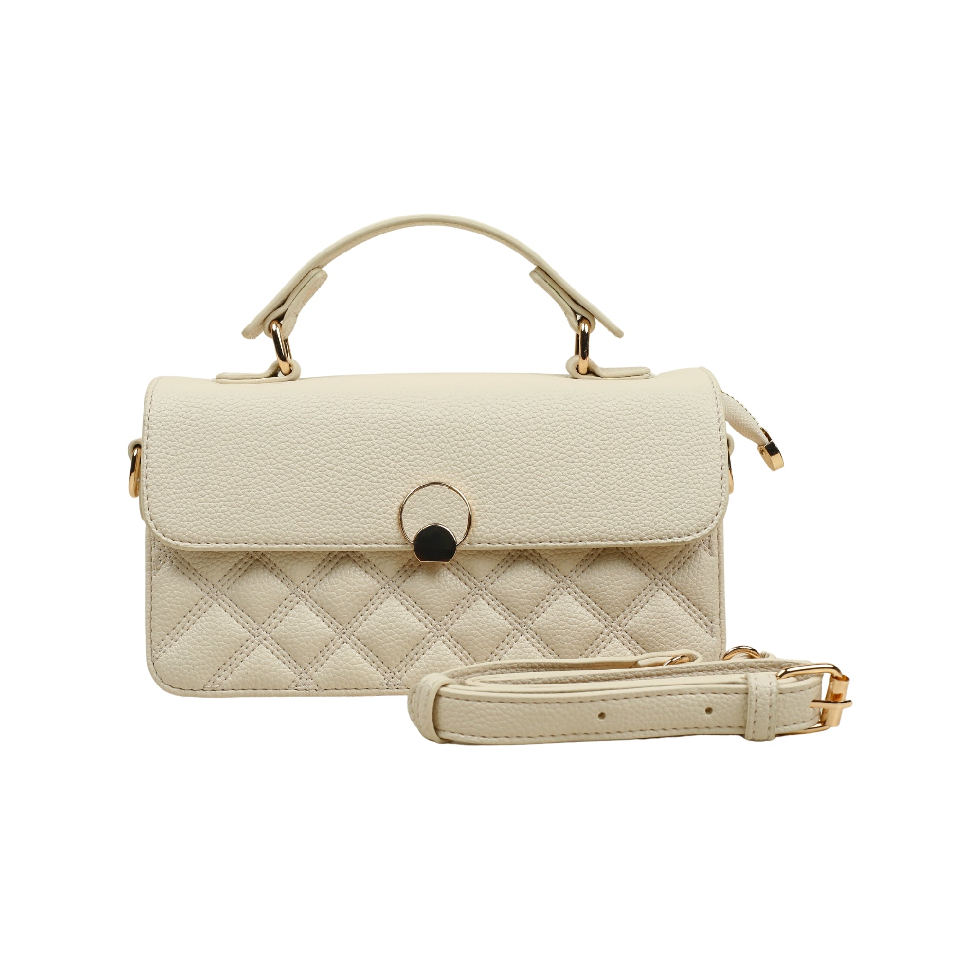 VIBRANT WHITE QUILTED SATCHEL BAG - Vibrantbd.com