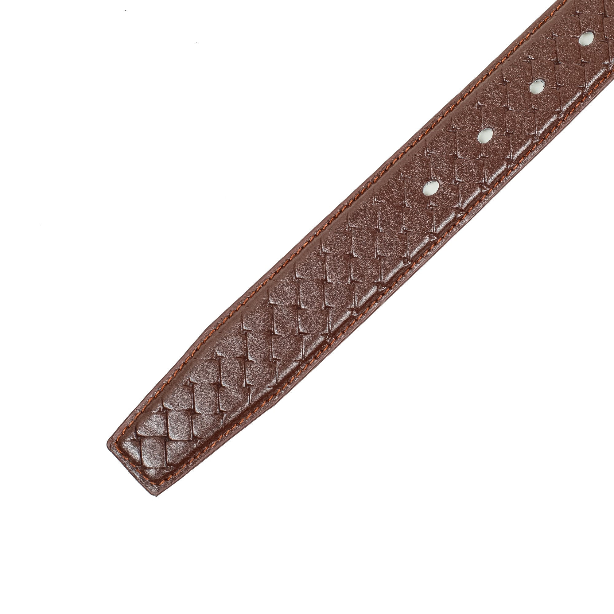 Men's Brown Genuine Leather Belt with Elegant Stitch Design and Durable Metal Buckle - Vibrantbd.com