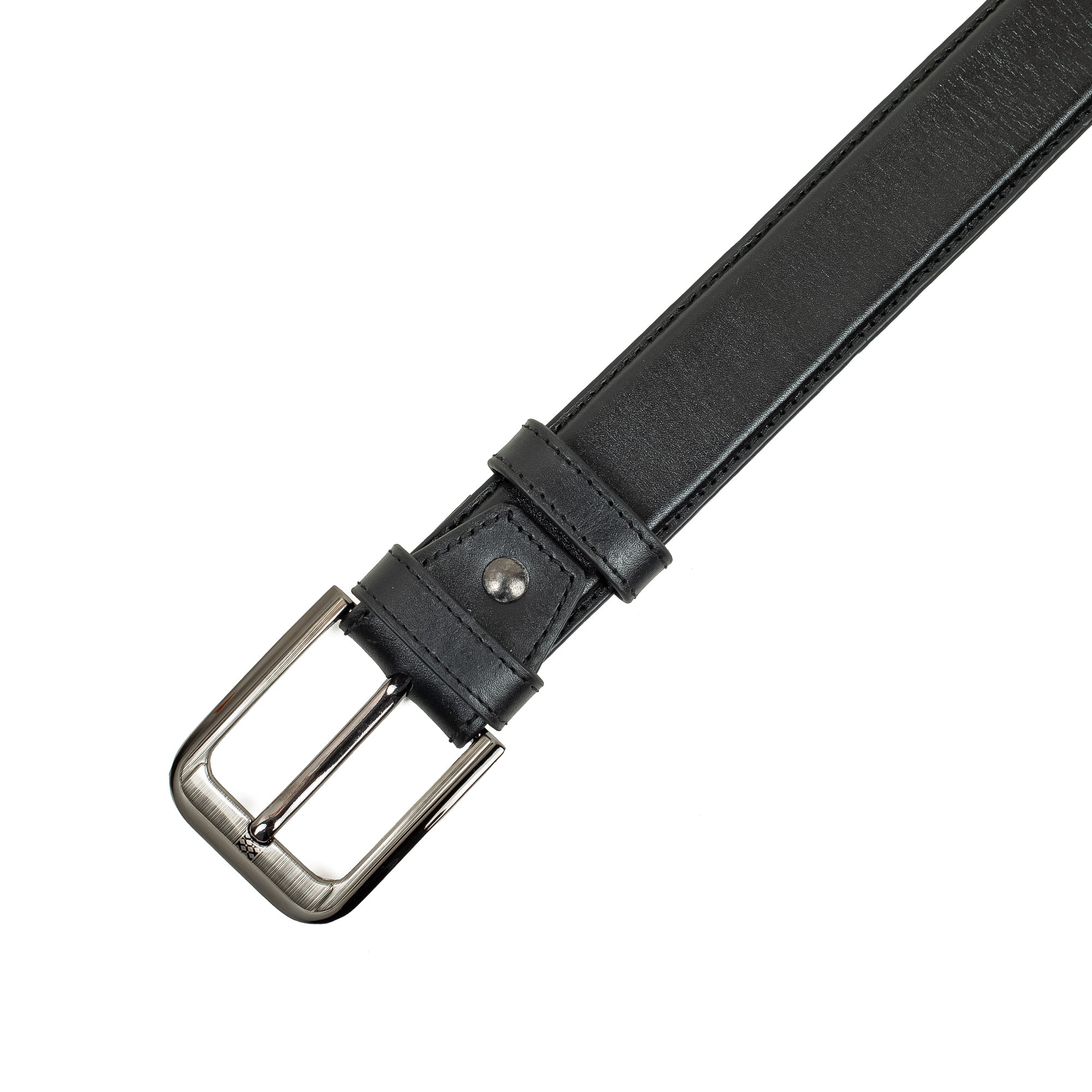 Men's Black Genuine Leather Belt with Sleek Design and Durable Metal Buckle - Vibrantbd.com
