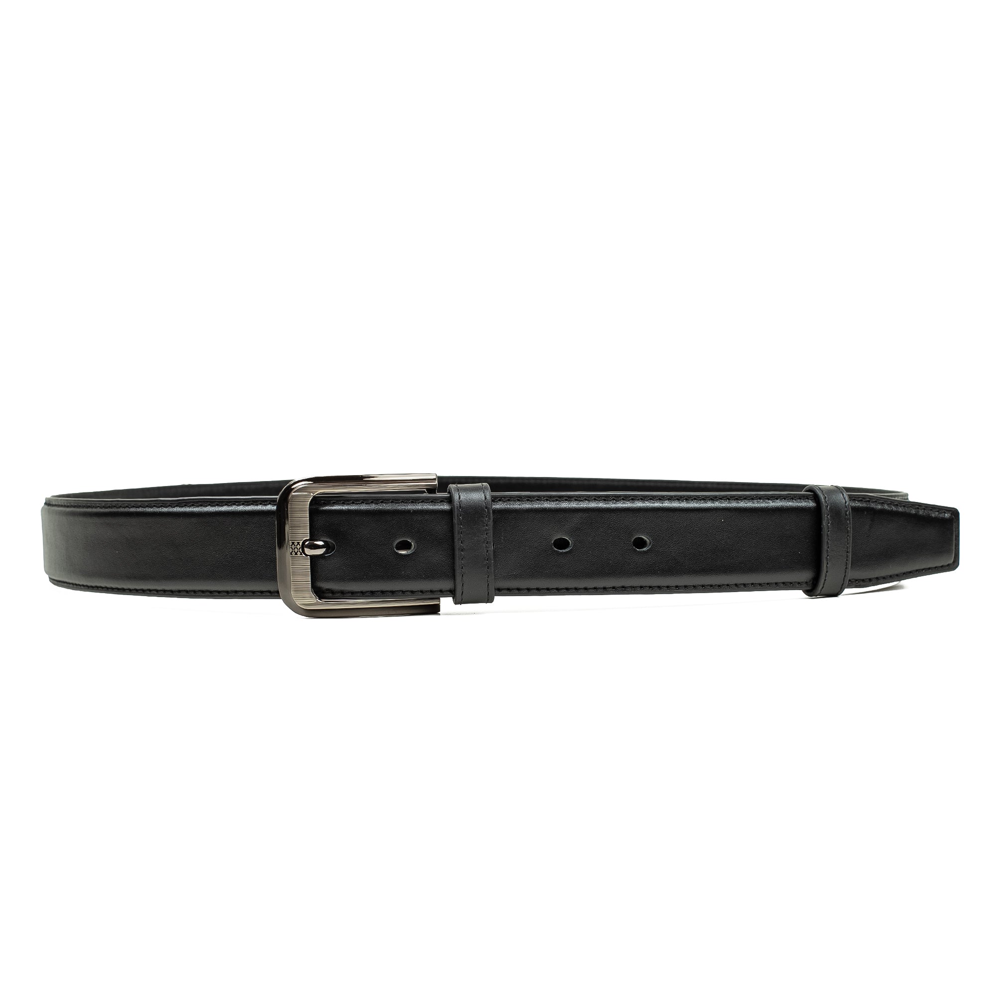 Men's Black Genuine Leather Belt with Sleek Design and Durable Metal Buckle - Vibrantbd.com