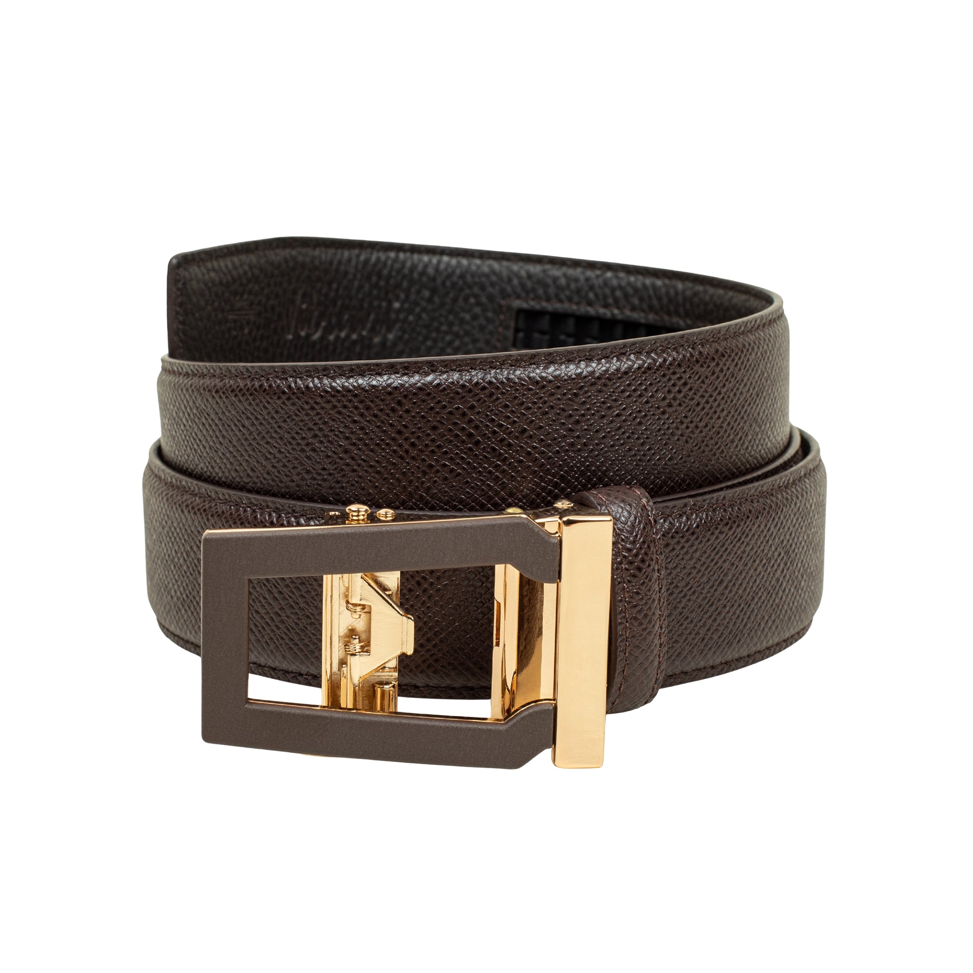 VIBRANT MEN'S BROWN TWO-TONE PRINTED LEATHER GEAR BELT