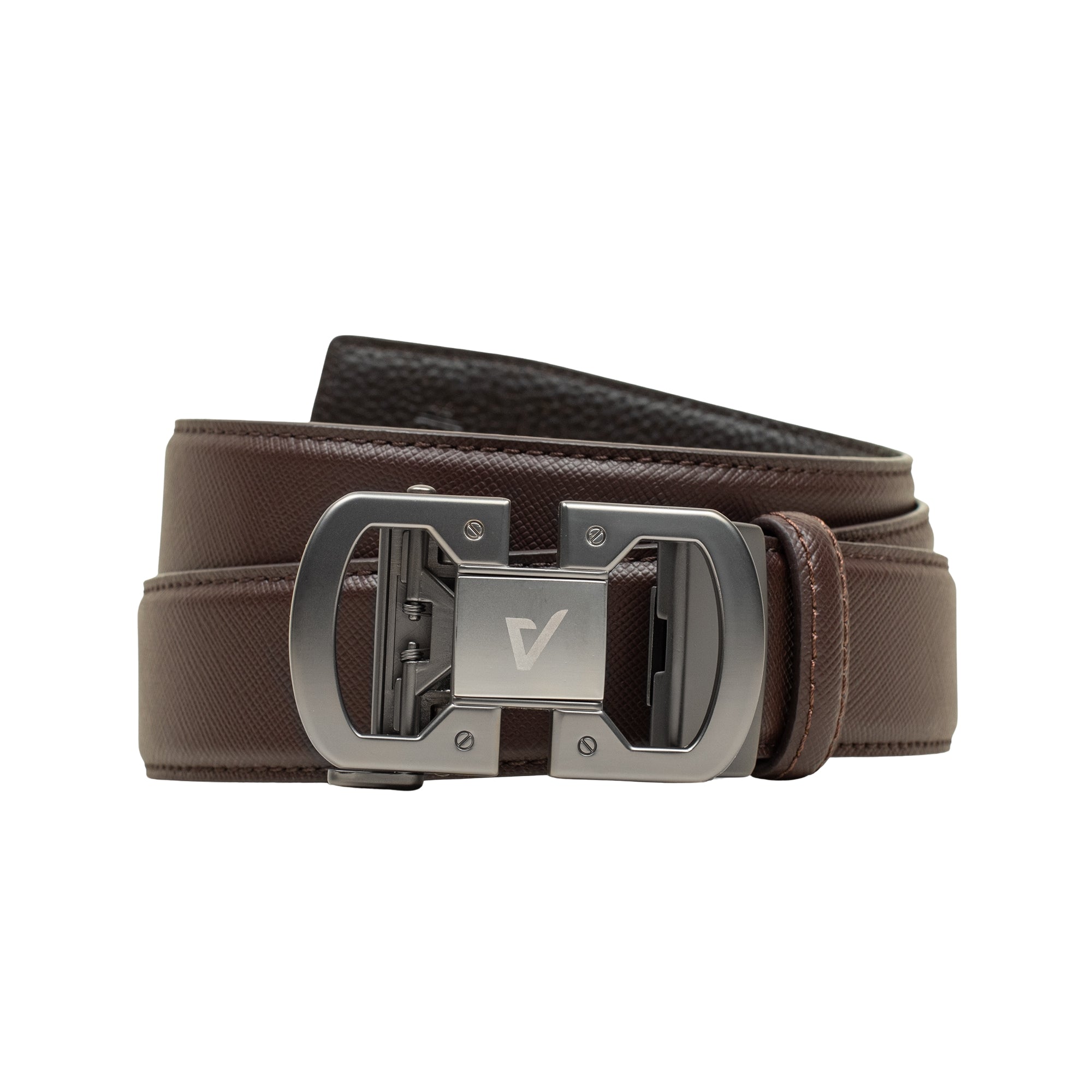 VIBRANT LUXE EDGE CHOCOLATE GENUINE LEATHER GEAR BELT