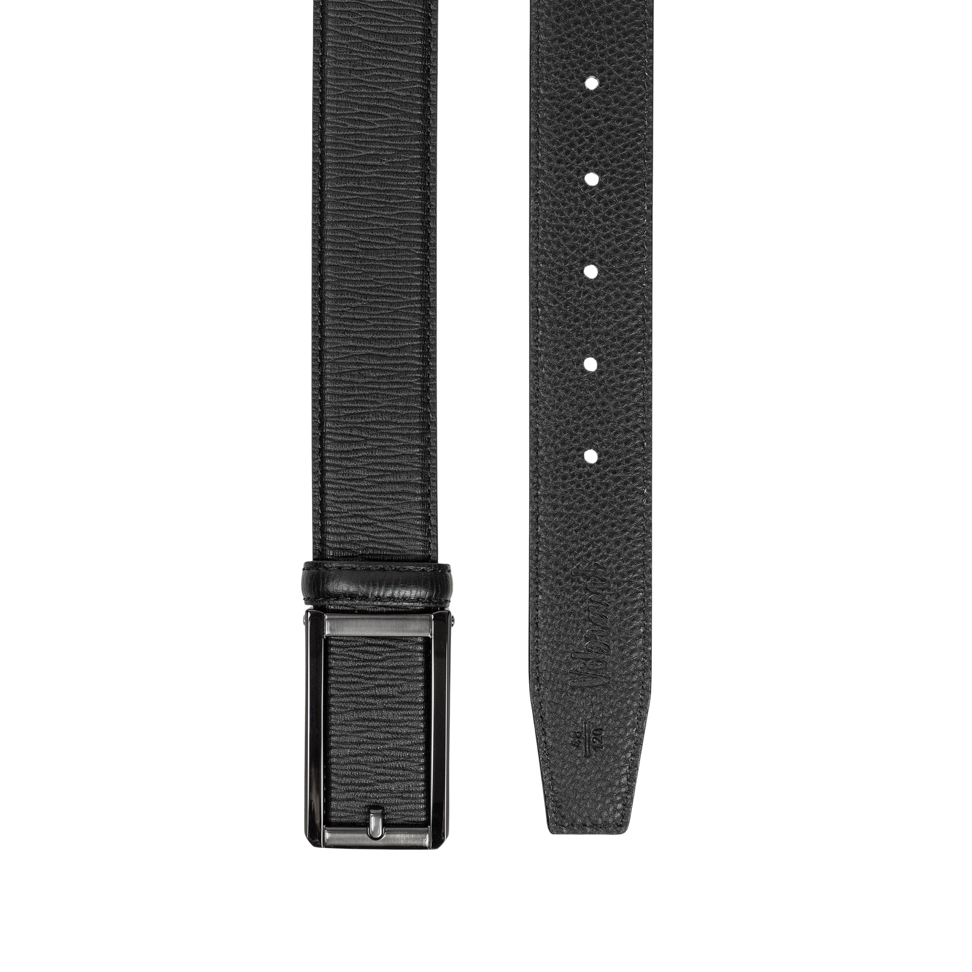 VIBRANT MEN'S BLACK PRINTED LEATHER AUTOMATIC BELT