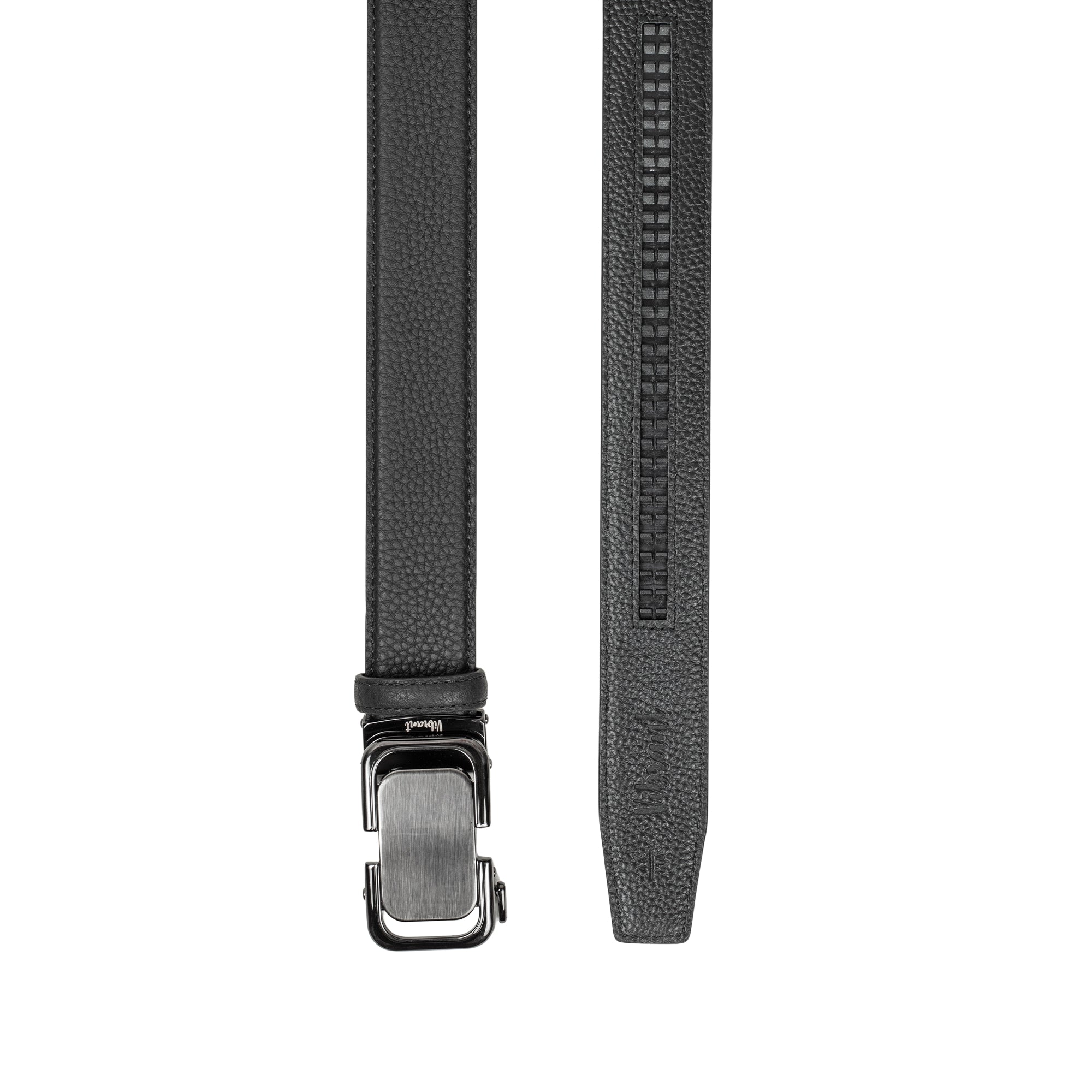 VIBRANT MEN'S BLACK PRINTED LEATHER METAL BUCKLE GEAR BELT