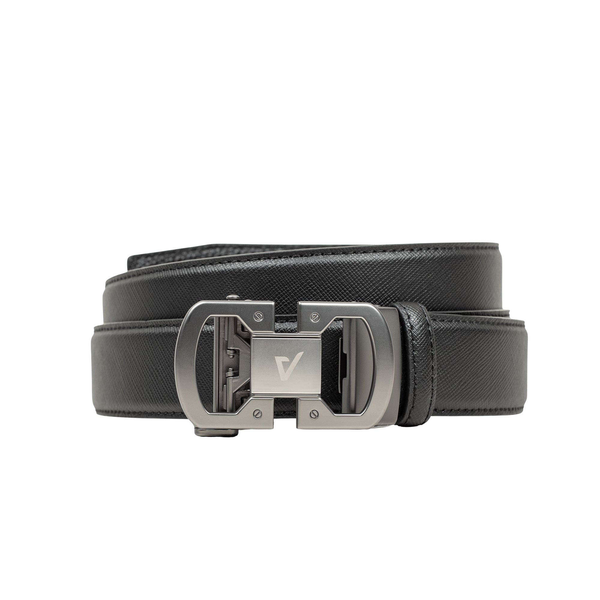 VIBRANT LUXE EDGE BLACK GENUINE LEATHER GEAR BELT