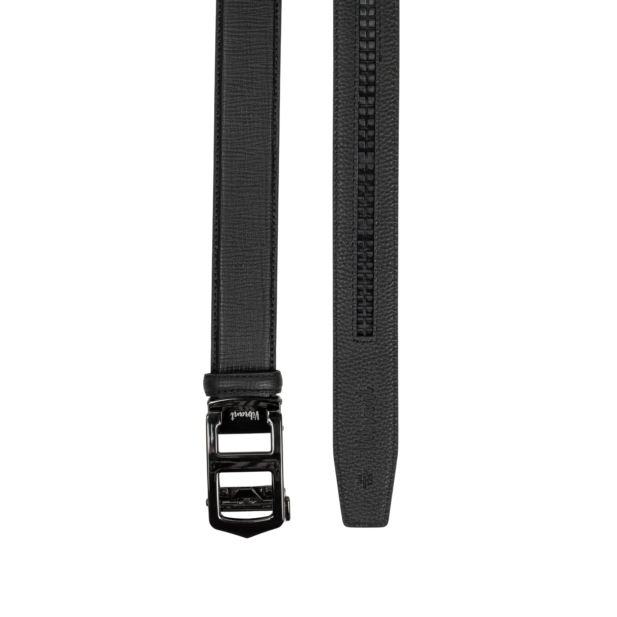 VIBRANT MEN'S BLACK PRINTED LEATHER  GEAR BELT