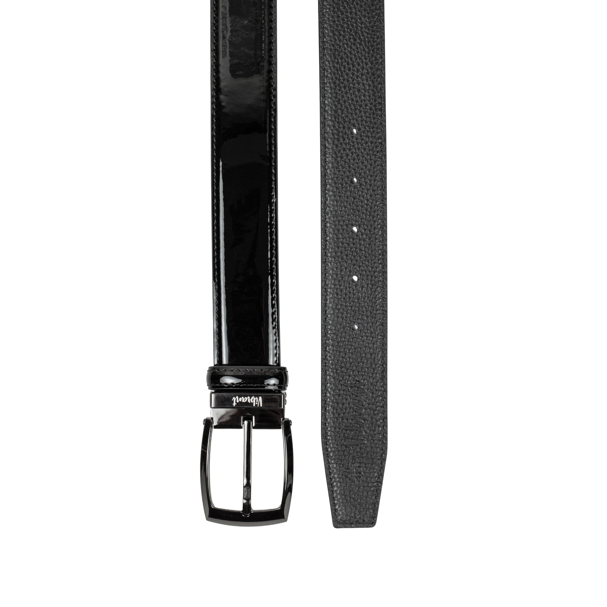 VIBRANT MEN'S BLACK PATENT LEATHER  FORMAL BELT