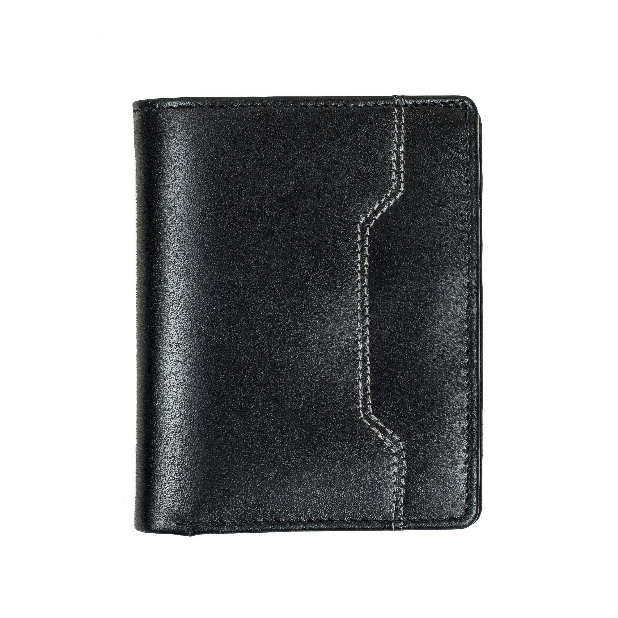 Vibrant Men's Genuine Leather Wallet – Classic Black Bifold Wallet for Everyday Use