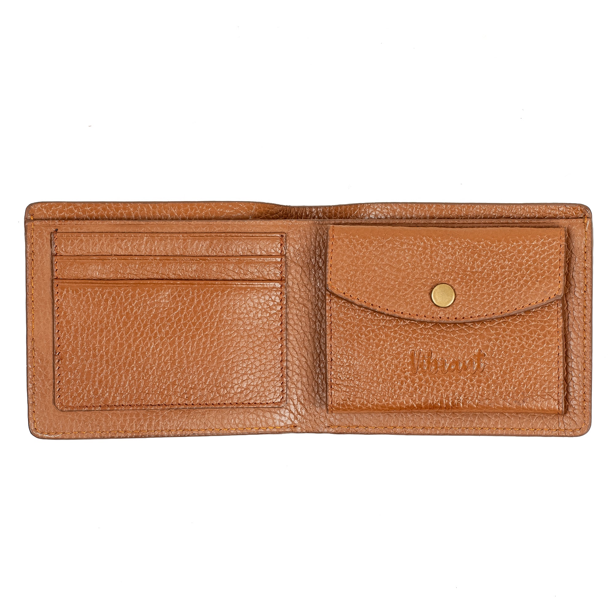 Vibrant Men's Brown Genuine Leather Wallet – Classic & Stylish Bi-Fold Design
