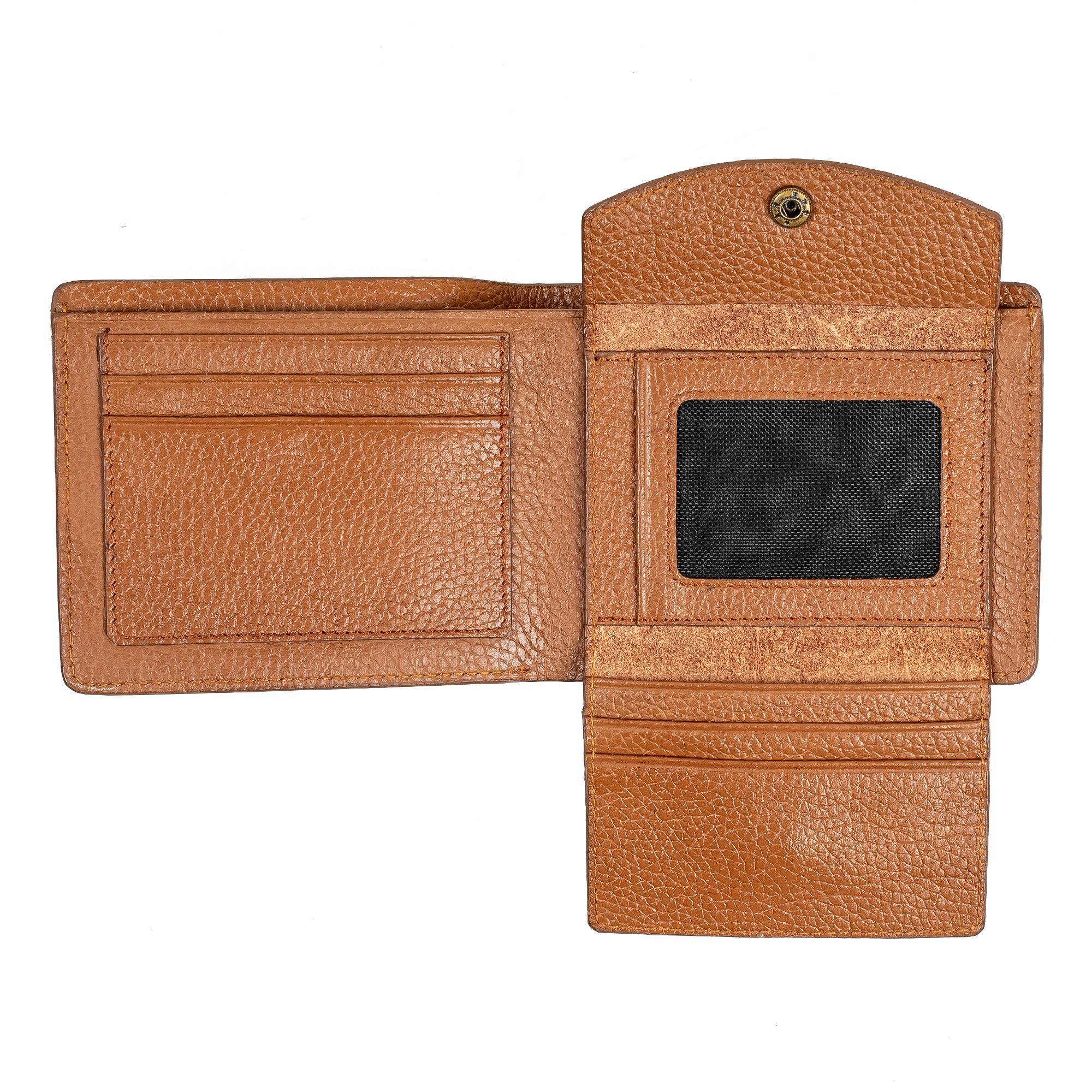 Vibrant Men's Brown Genuine Leather Wallet – Classic & Stylish Bi-Fold Design