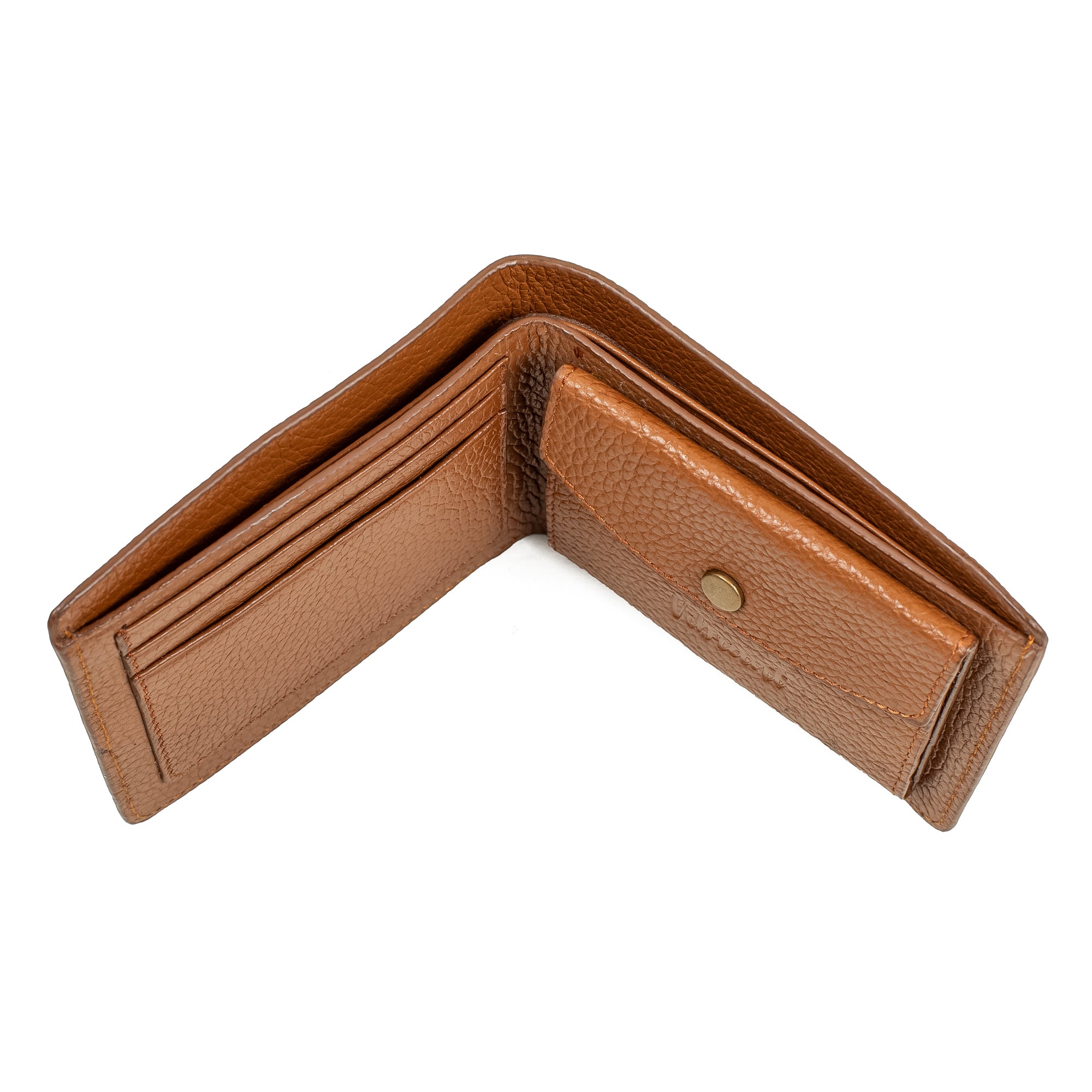 Vibrant Men's Brown Genuine Leather Wallet – Classic & Stylish Bi-Fold Design