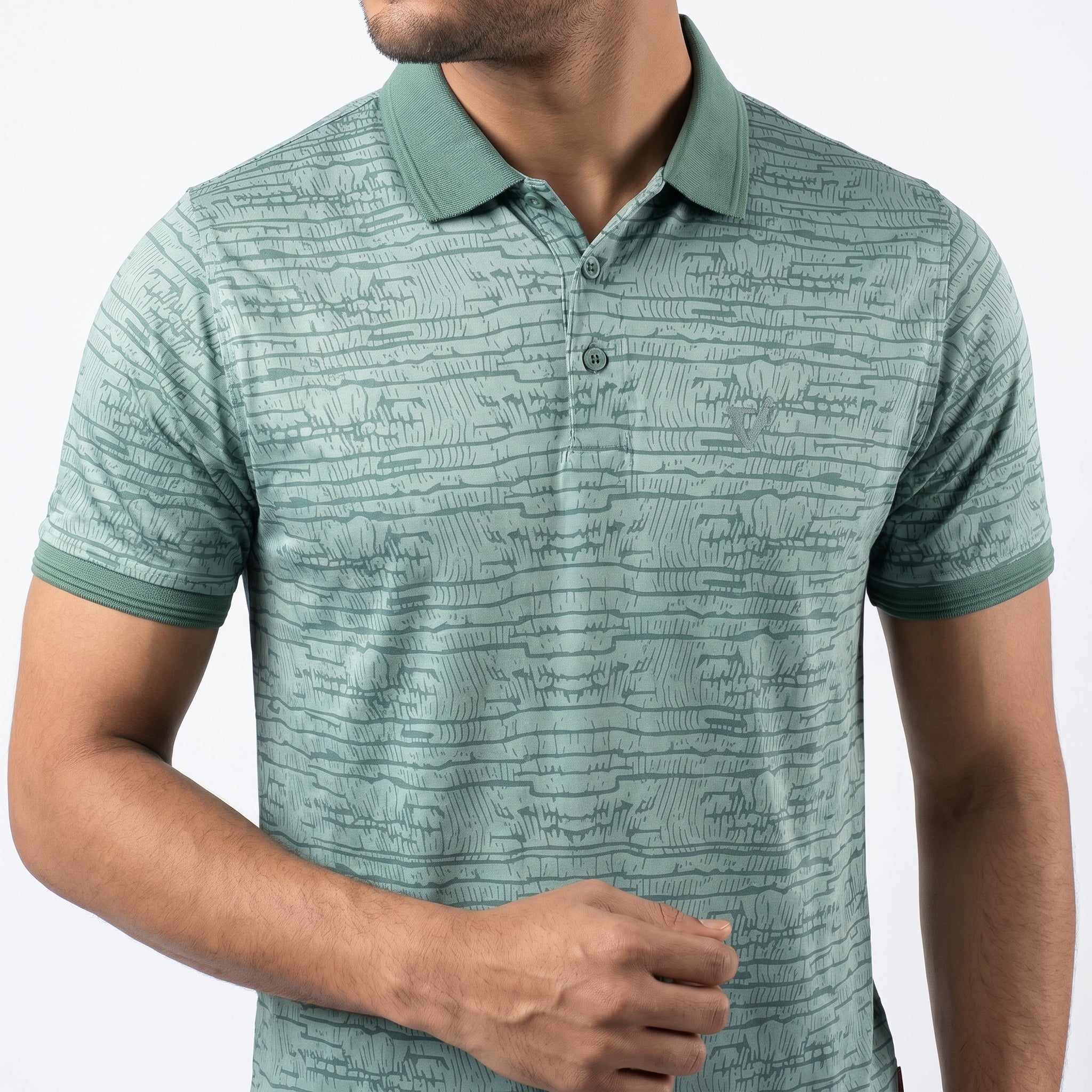 Vibrant Men's Green Sublimation Printed Golf Polo Shirt – Max Cool Dry-Fit Performance Wear - Vibrantbd.com