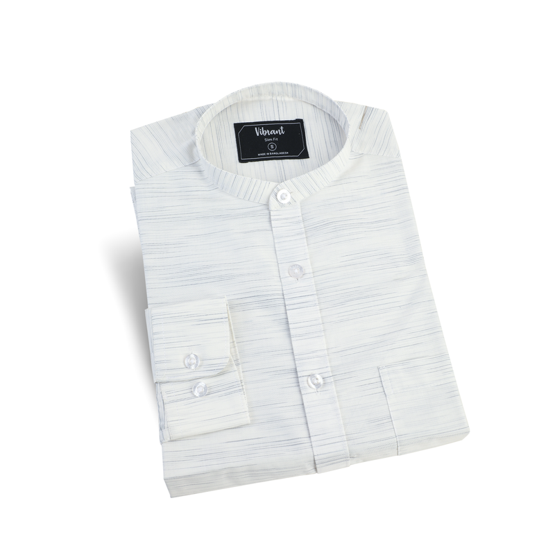 MEN BAND COLLAR SHIRT
