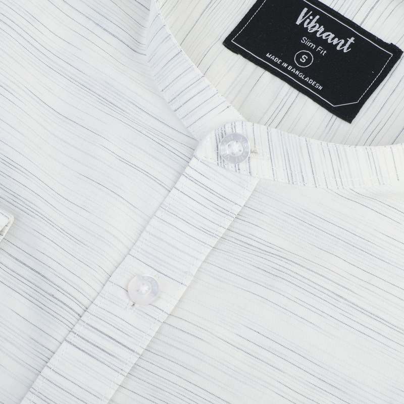 MEN BAND COLLAR SHIRT