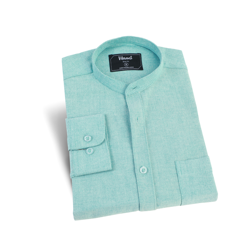 MEN BAND COLLAR SHIRT