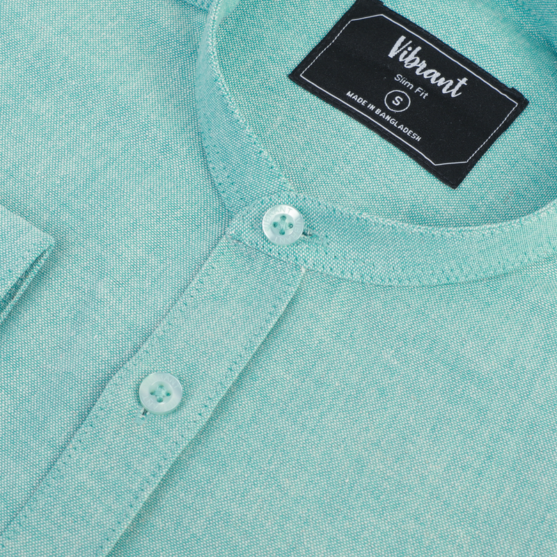 MEN BAND COLLAR SHIRT