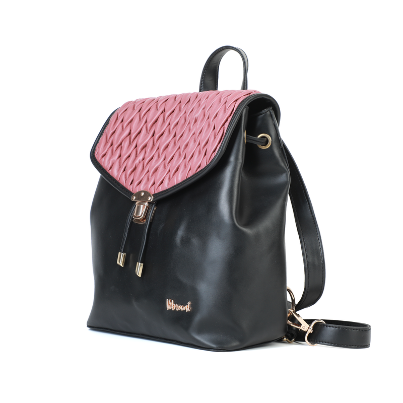 VIBRANT PINK BRAID MULTIFUNCTIONAL BACKPACK 11.5"