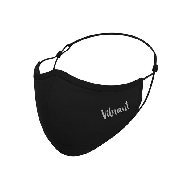 VIBRANT BLACK FACE MASK WITH NECK STRAP