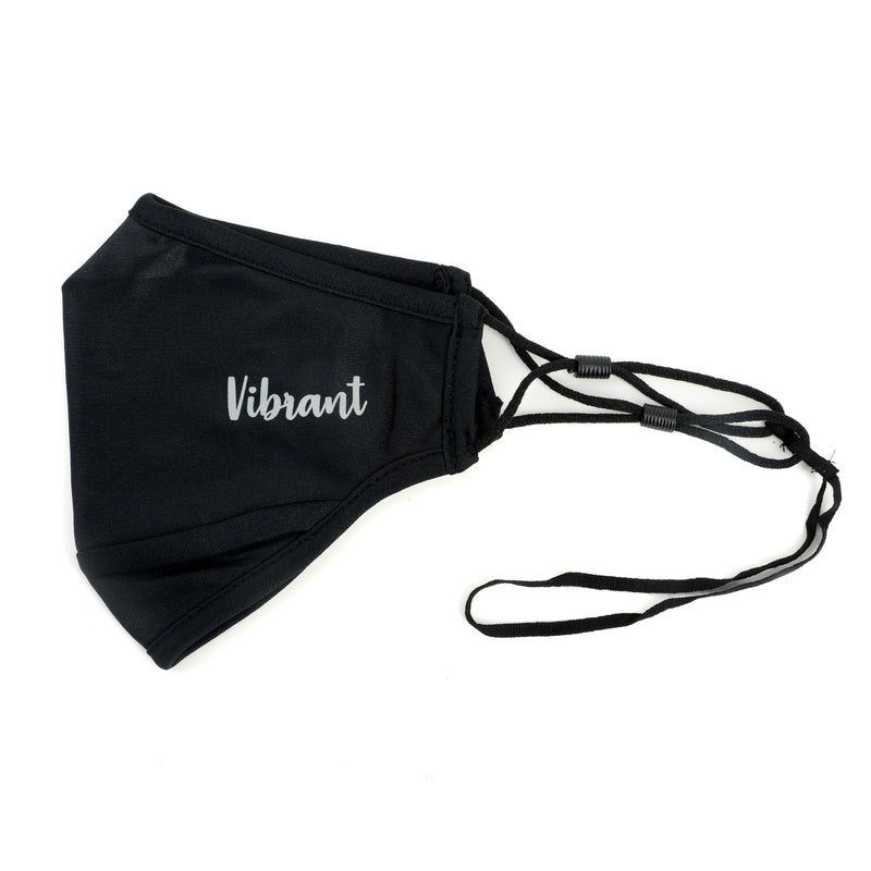 VIBRANT BLACK FACE MASK WITH NECK STRAP